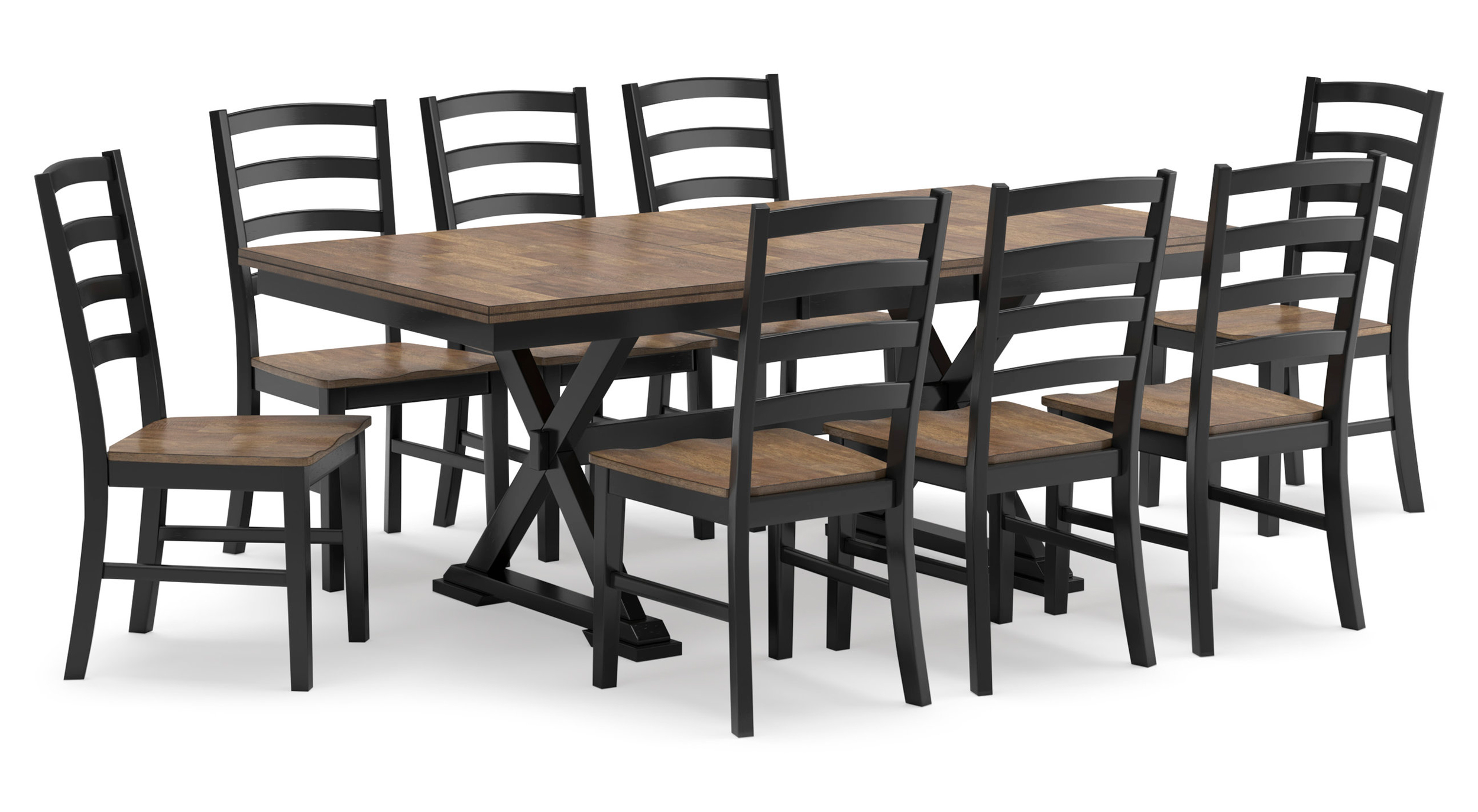 Wildenauer Modern Farmhouse Ladderback Dining Chair | Brown & Black