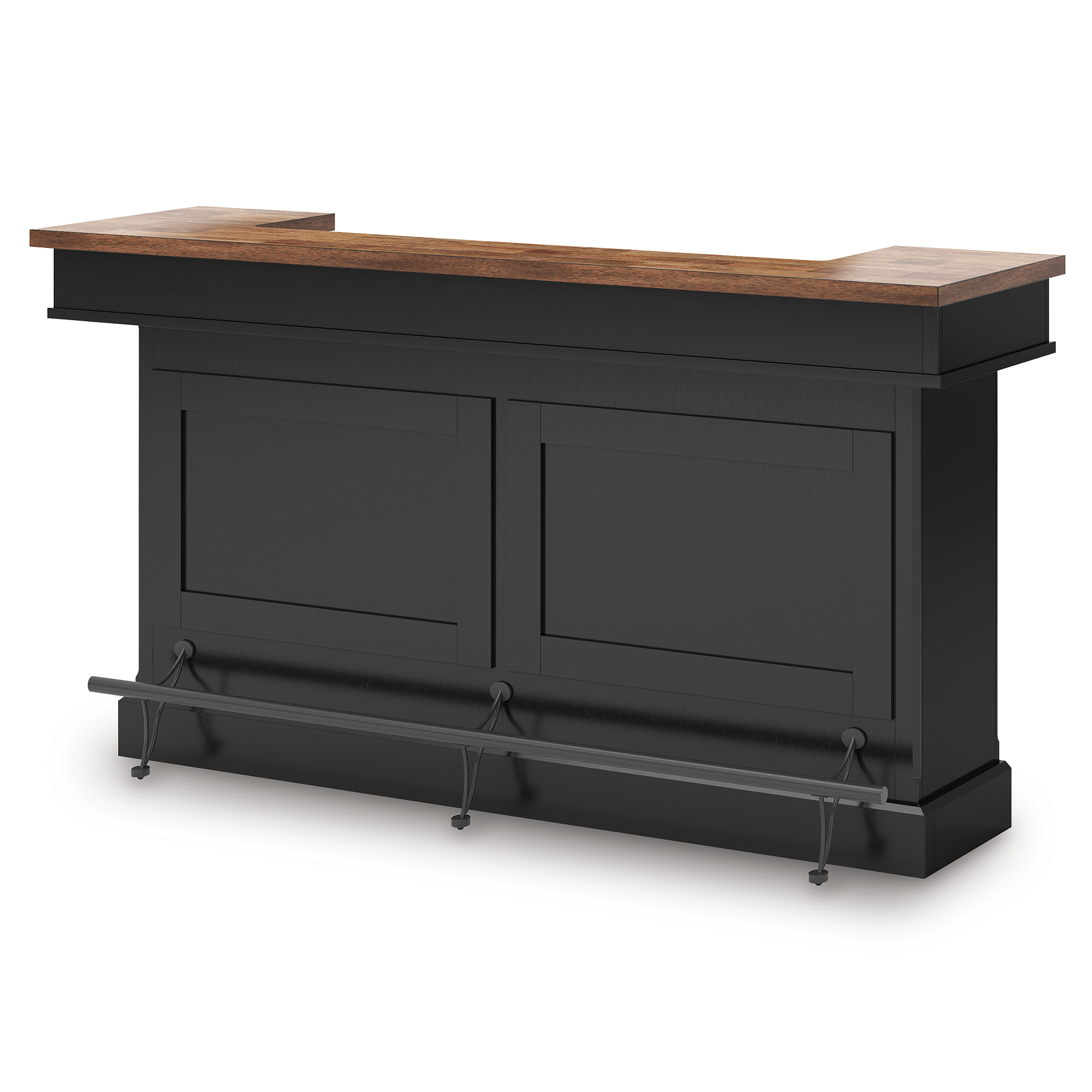 Wildenauer Home Bar Unit | Wood & Metal with Storage Drawers