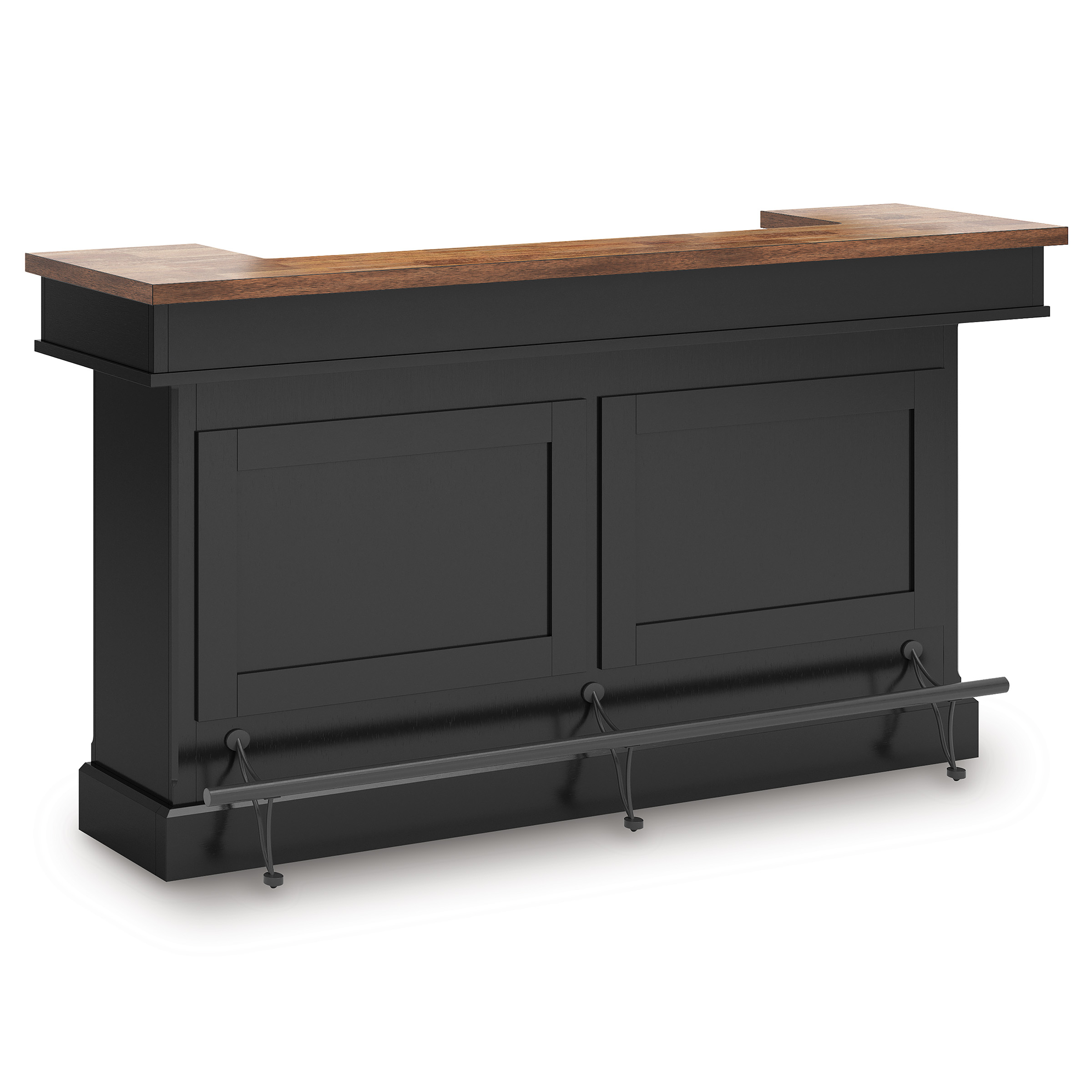 Wildenauer Home Bar Unit | Wood & Metal with Storage Drawers