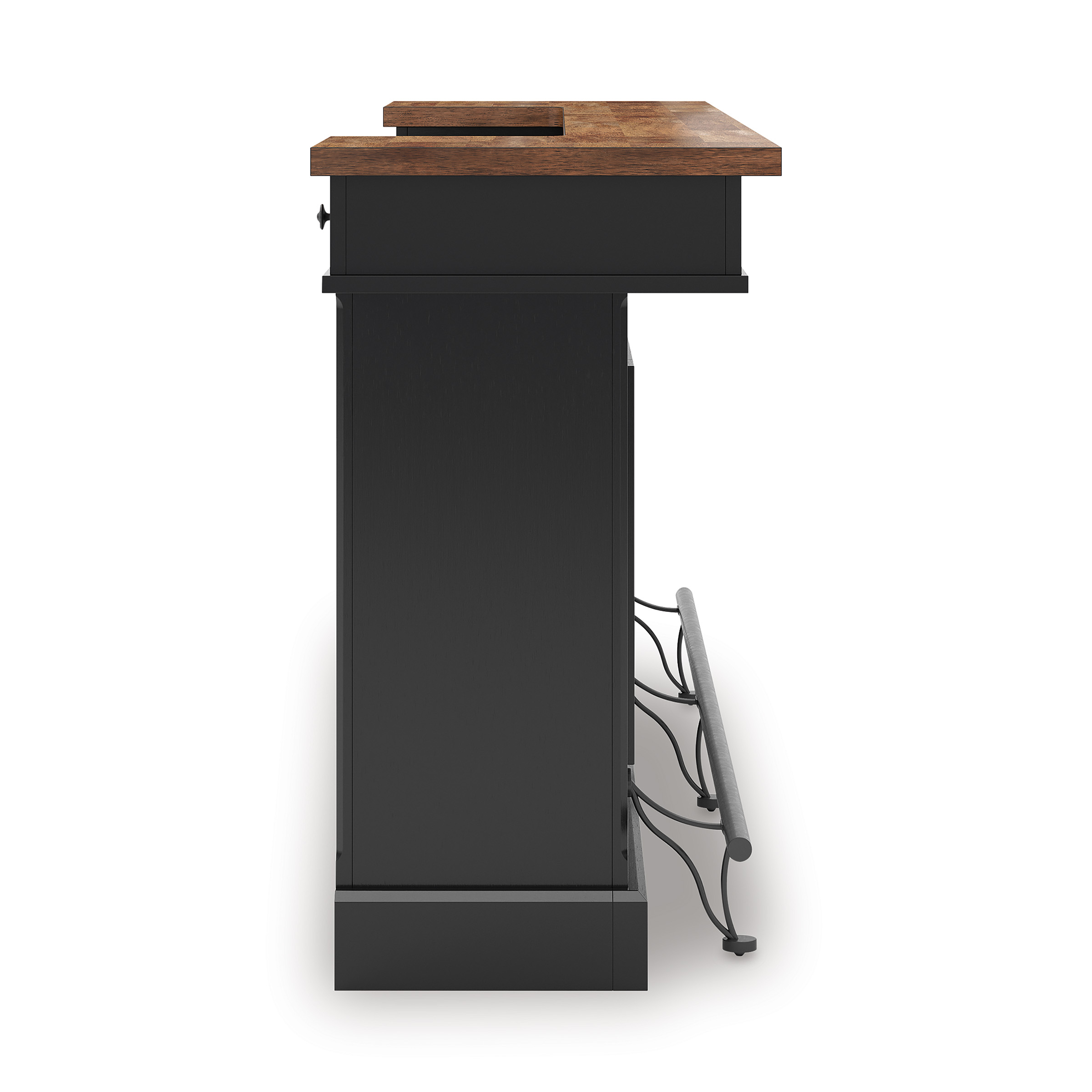 Wildenauer Home Bar Unit | Wood & Metal with Storage Drawers