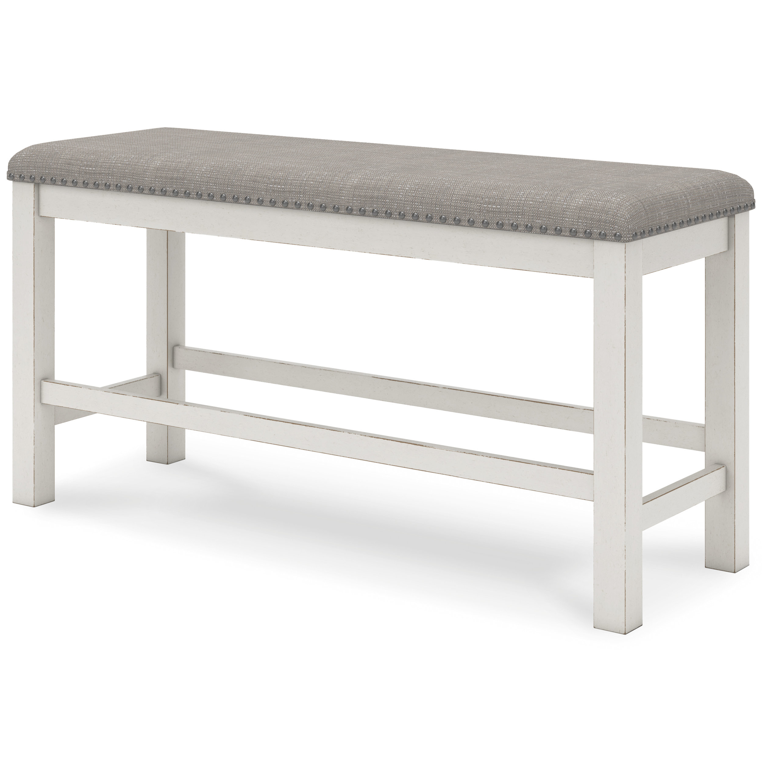 Robbinsdale Double Counter Bench - Antique White Wood | Sohomod
