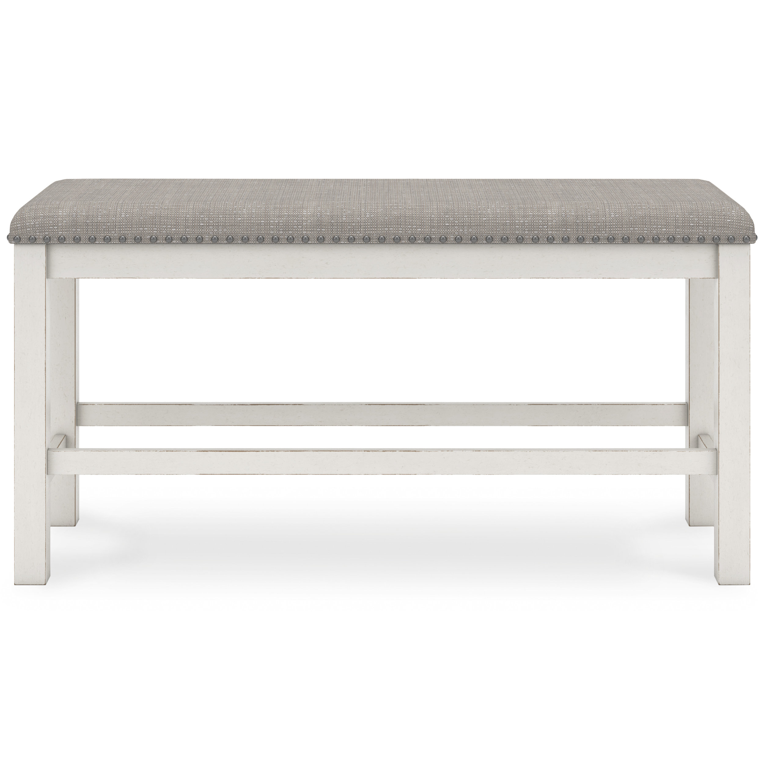 Robbinsdale Double Counter Bench - Antique White Wood | Sohomod