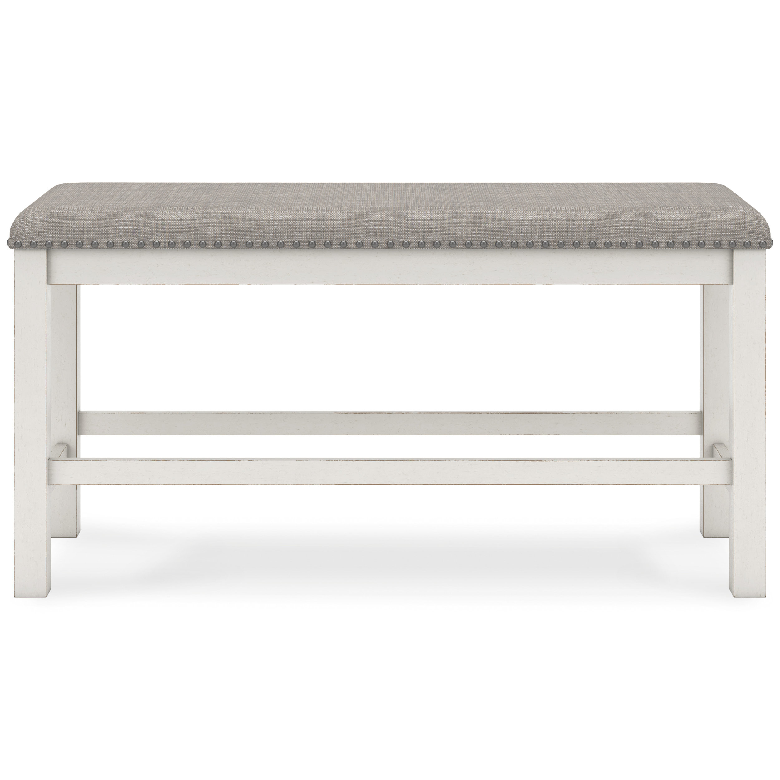Robbinsdale Double Counter Bench - Antique White Wood | Sohomod