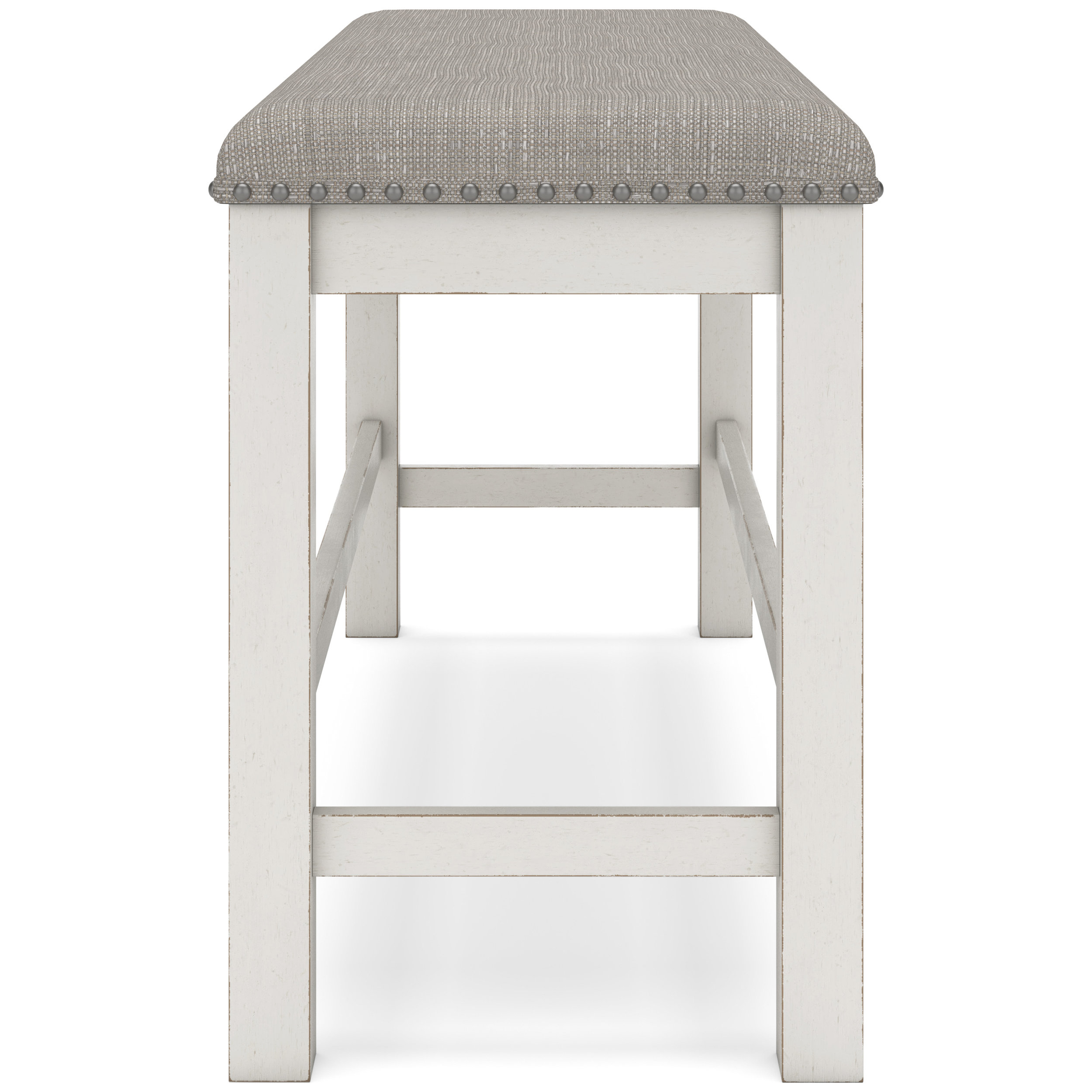 Robbinsdale Double Counter Bench - Antique White Wood | Sohomod