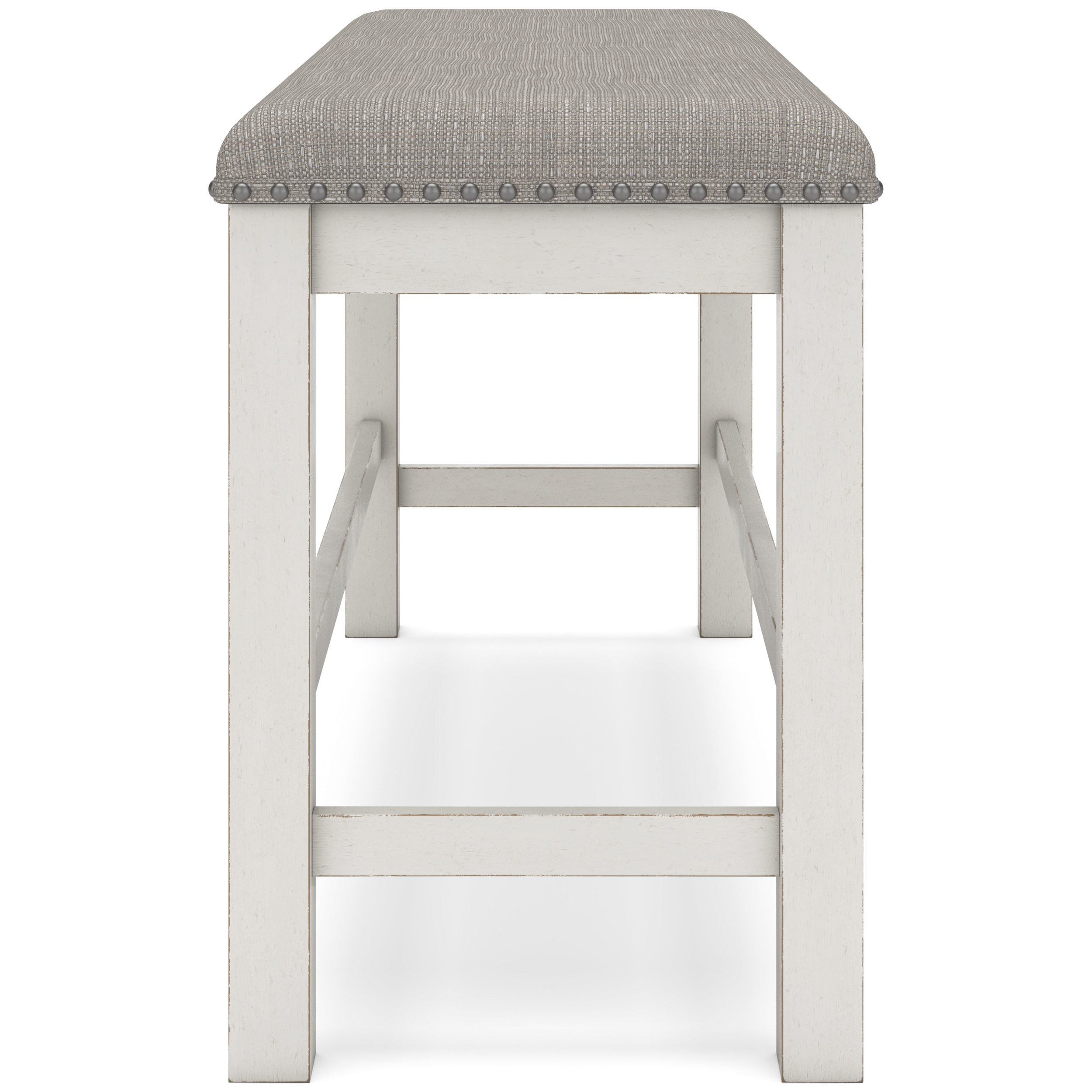 Robbinsdale Double Counter Bench - Antique White Wood | Sohomod