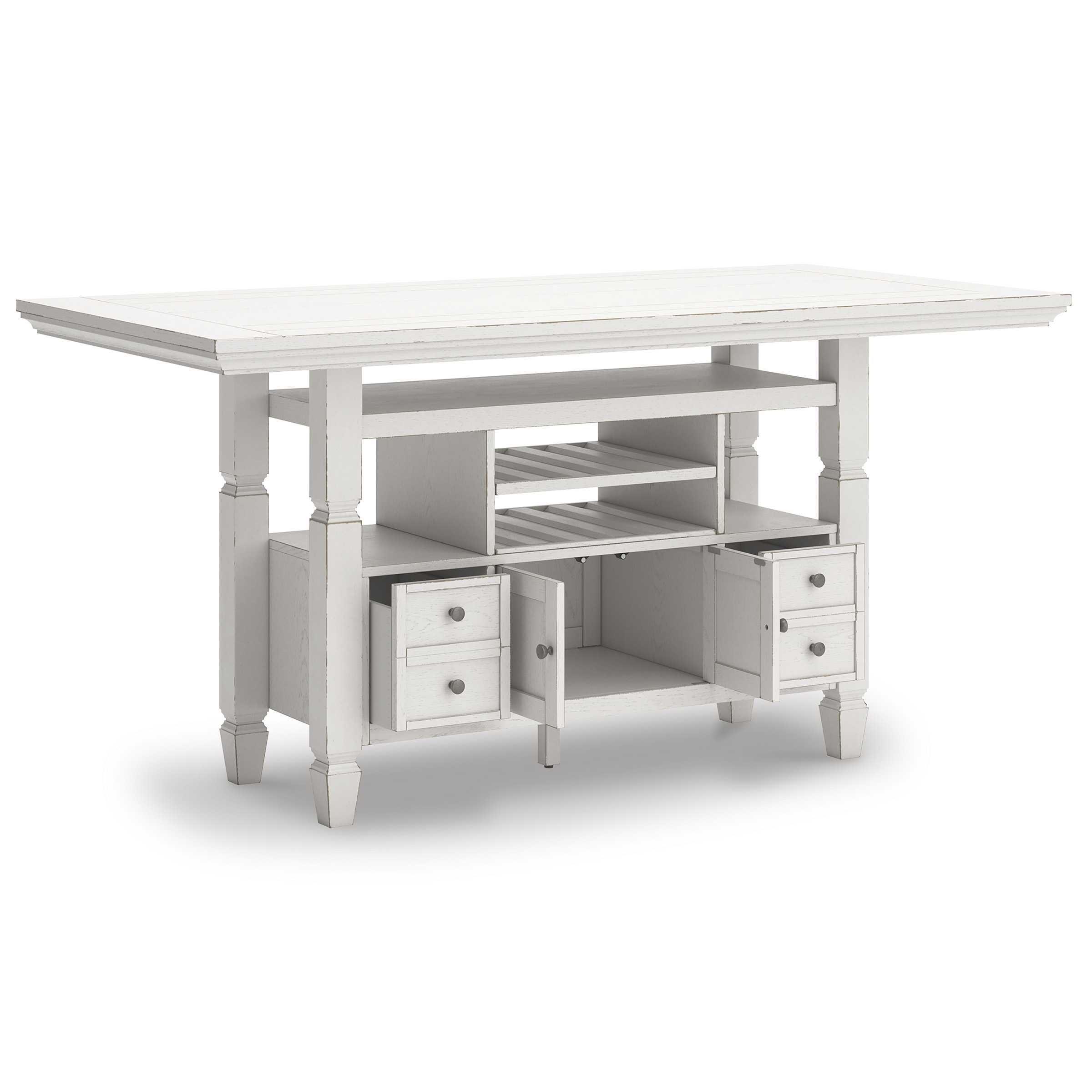 Robbinsdale Wood Counter Height Dining Table with Storage