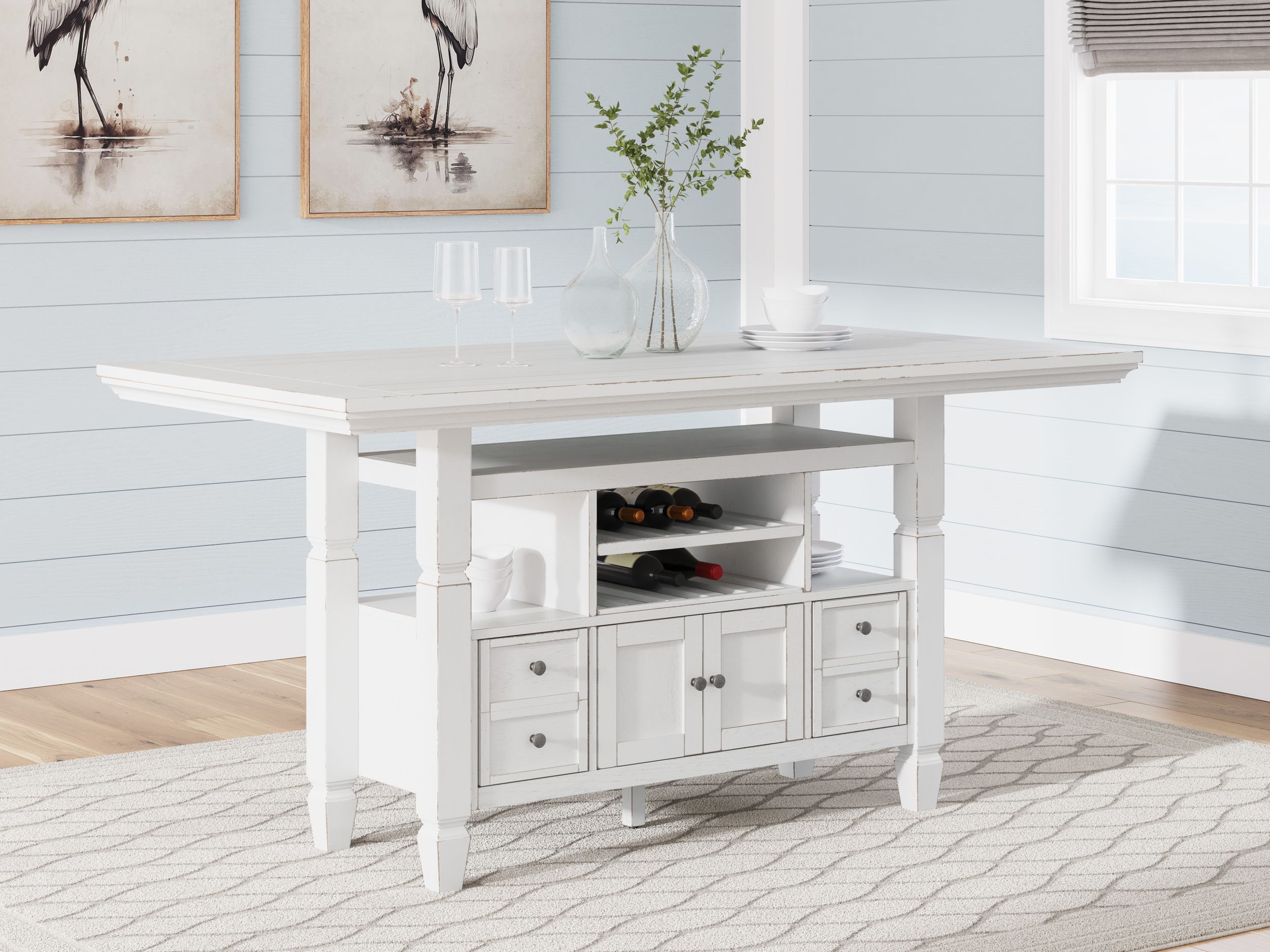 Robbinsdale Wood Counter Height Dining Table with Storage
