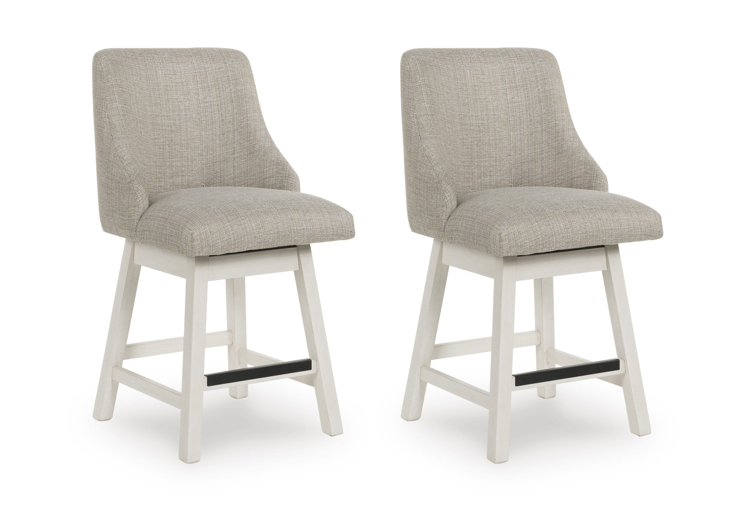Robbinsdale Swivel Barstool - Antique White High Back | Sohomod