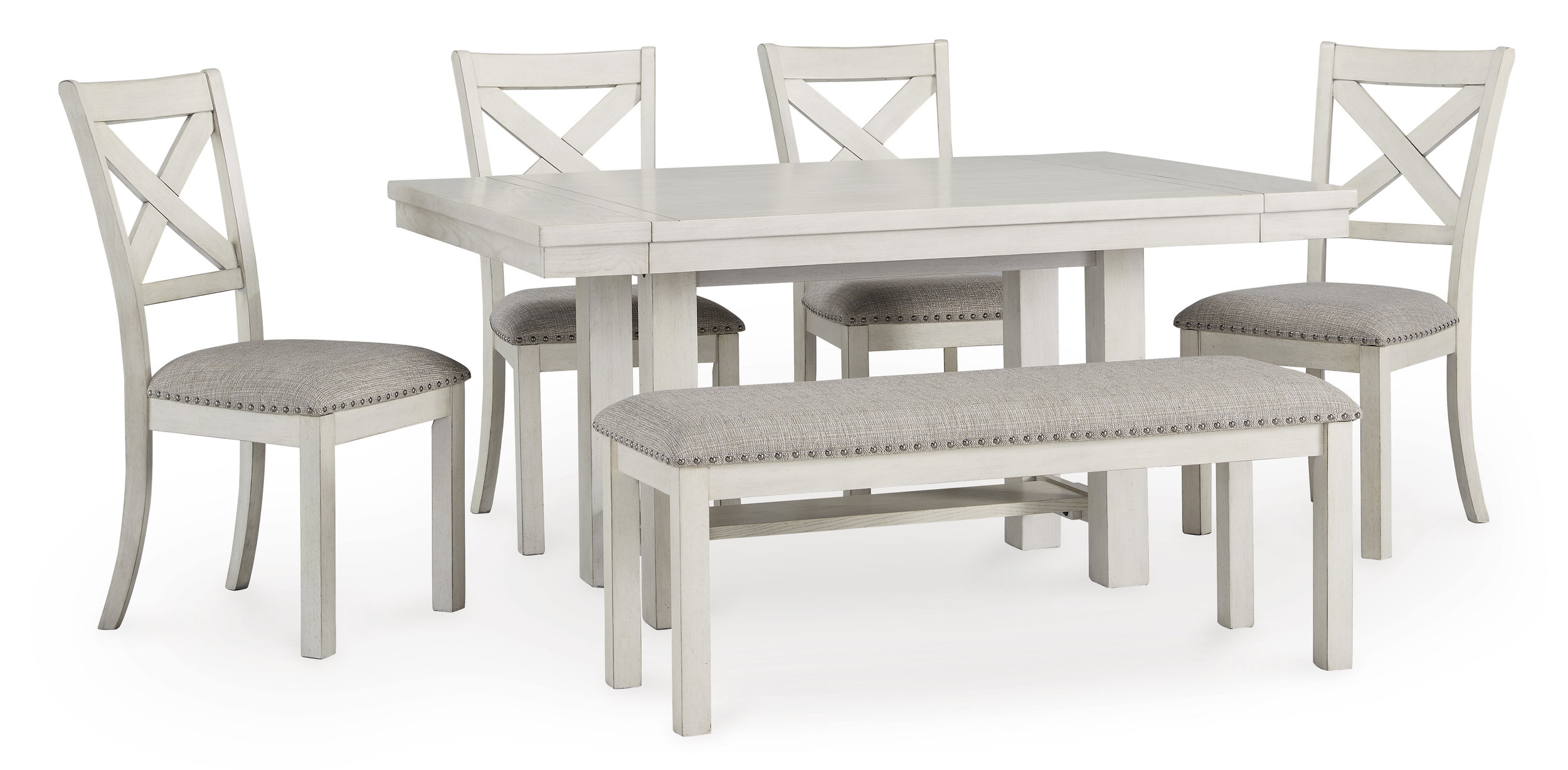 Robbinsdale Antique White Extendable Wood Dining Table | SohoMod