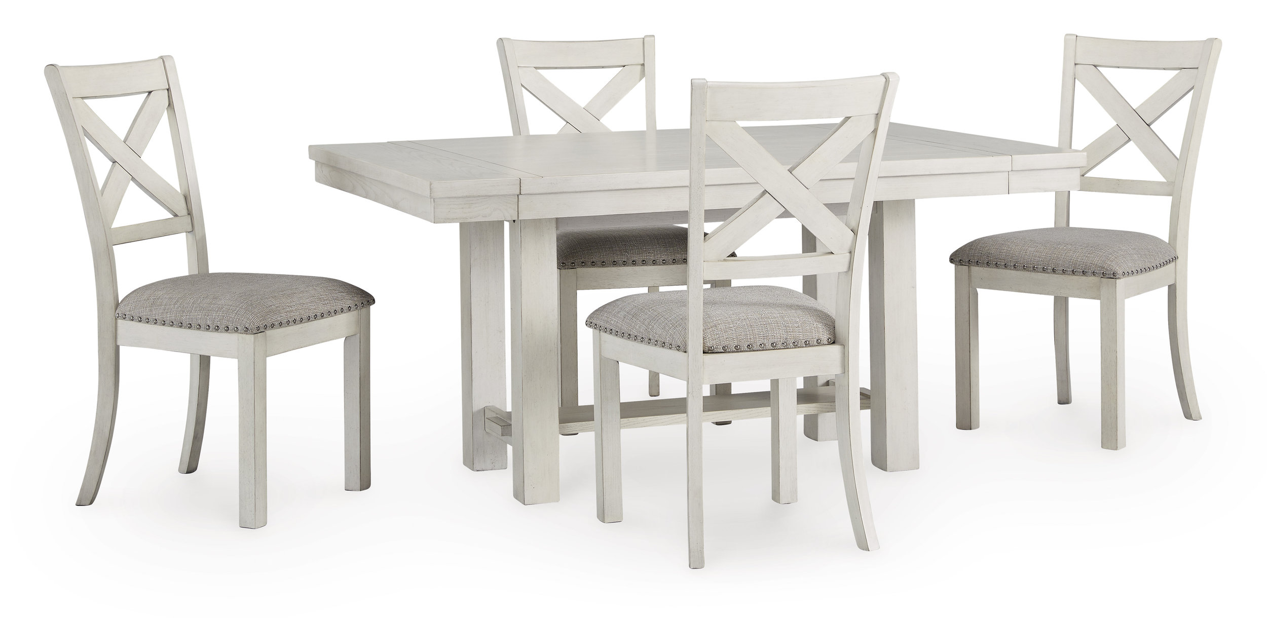 Robbinsdale Antique White Extendable Wood Dining Table | SohoMod