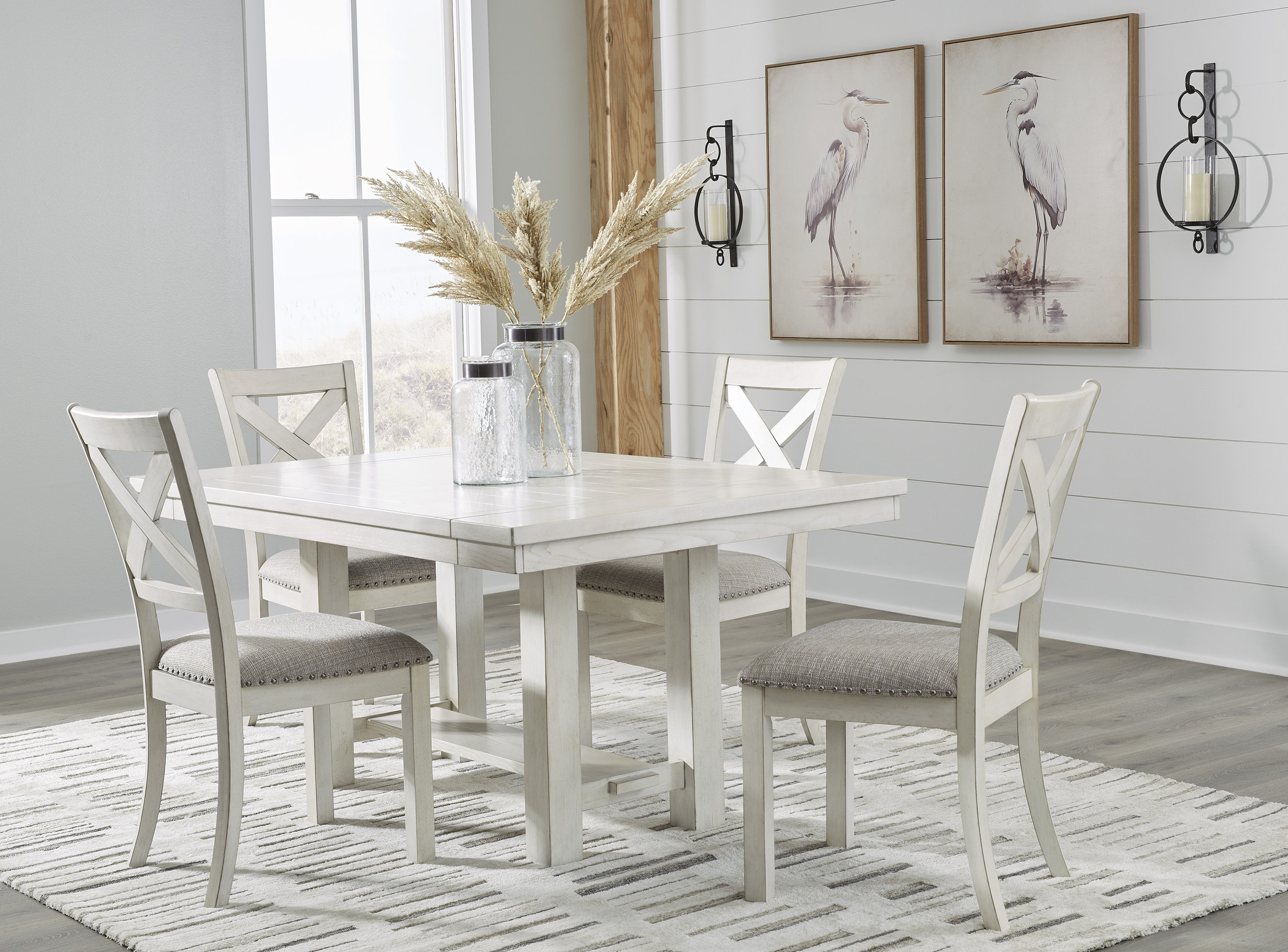 Robbinsdale Antique White Extendable Wood Dining Table | SohoMod