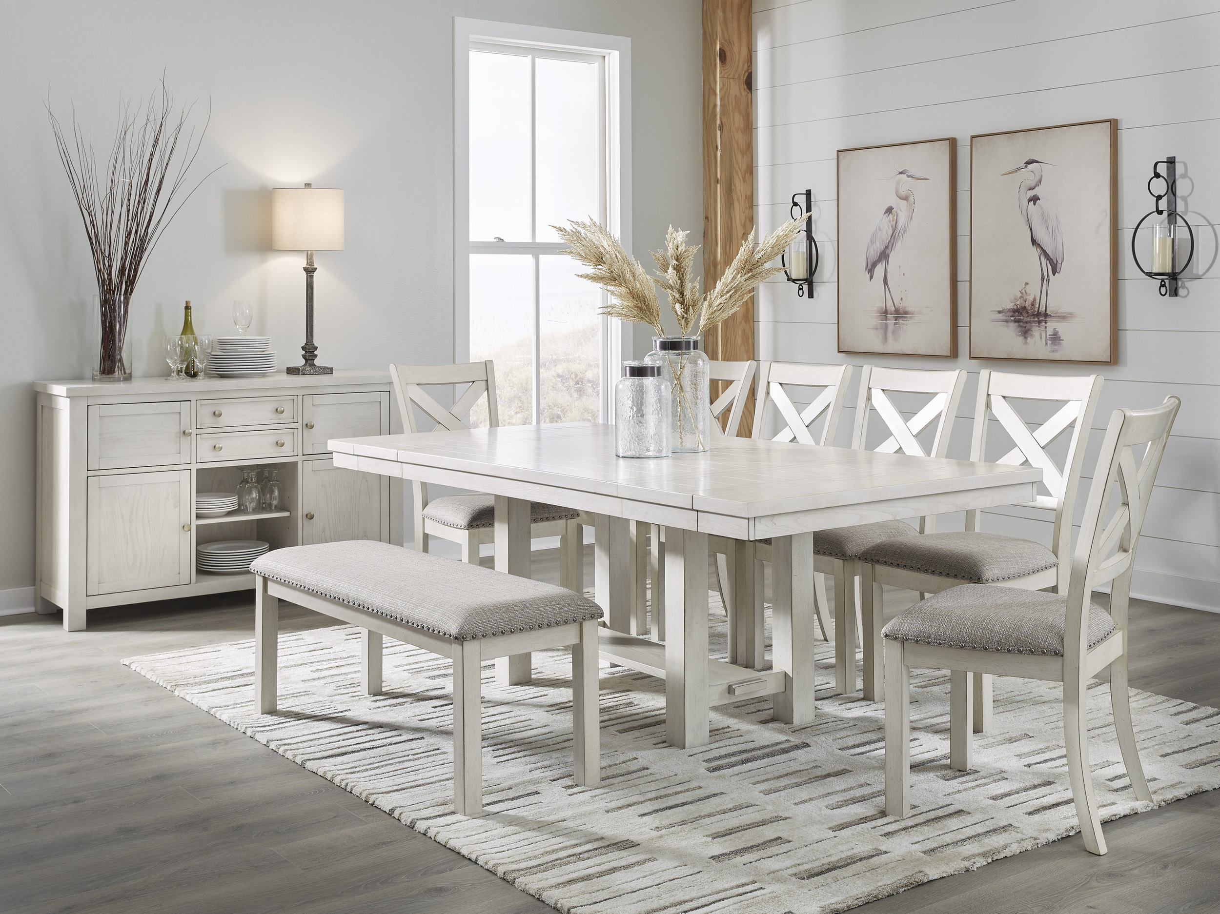 Robbinsdale Extendable Dining Set - Antique White | Ashley