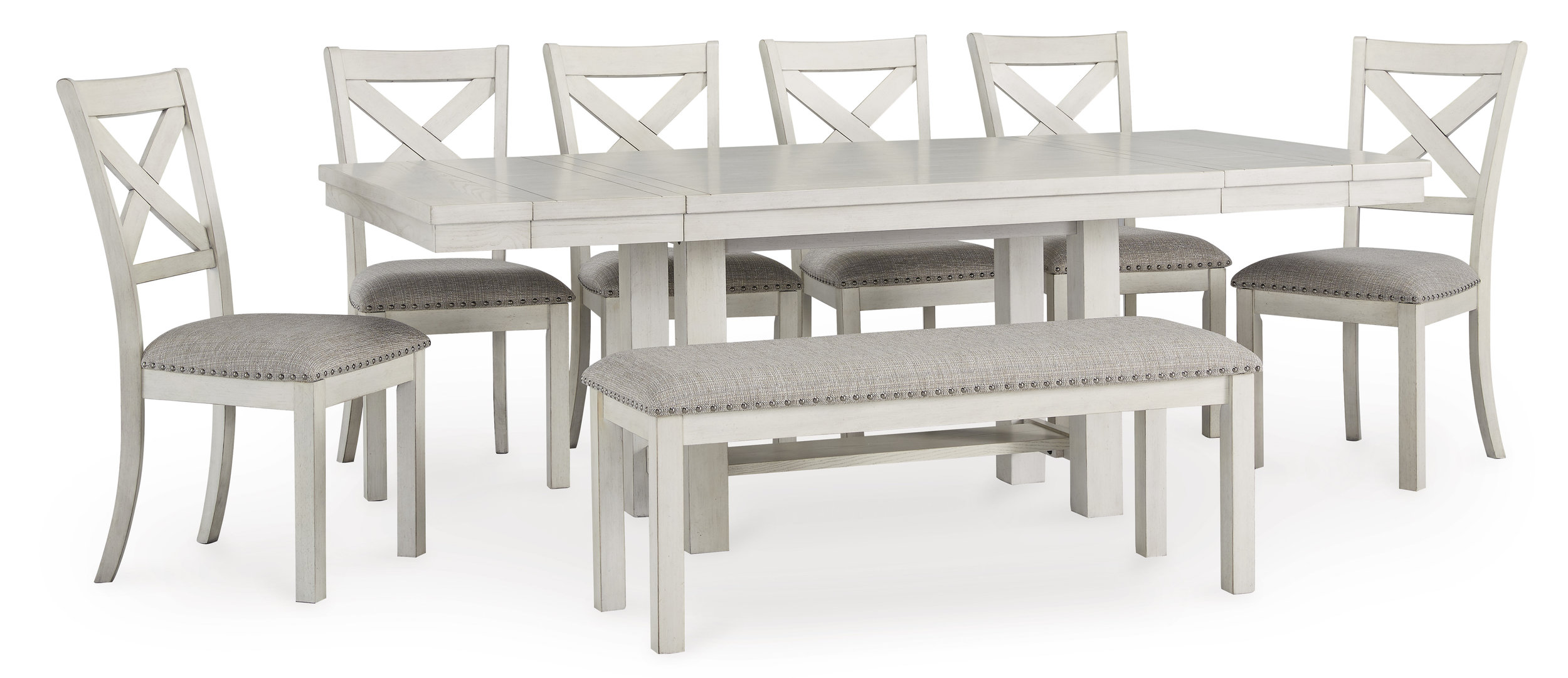 Robbinsdale Extendable Dining Set - Antique White | Ashley
