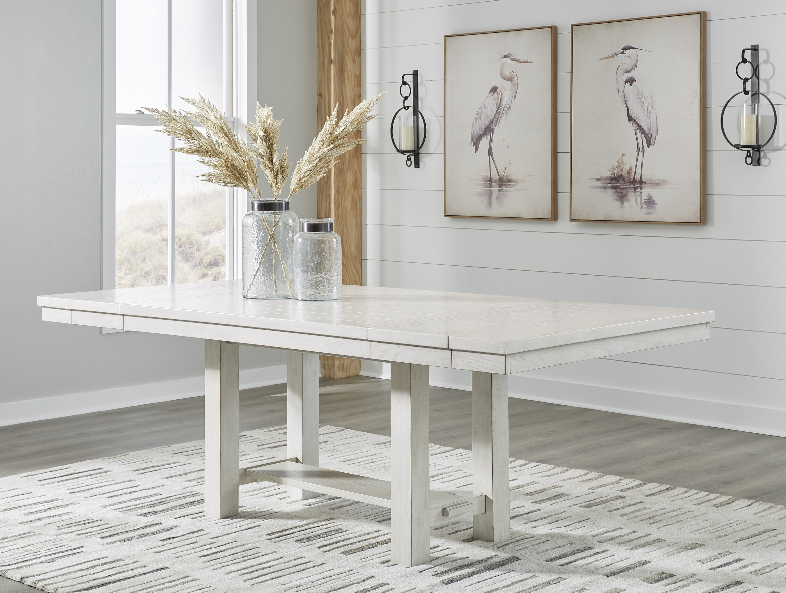 Robbinsdale Antique White Extendable Wood Dining Table | SohoMod