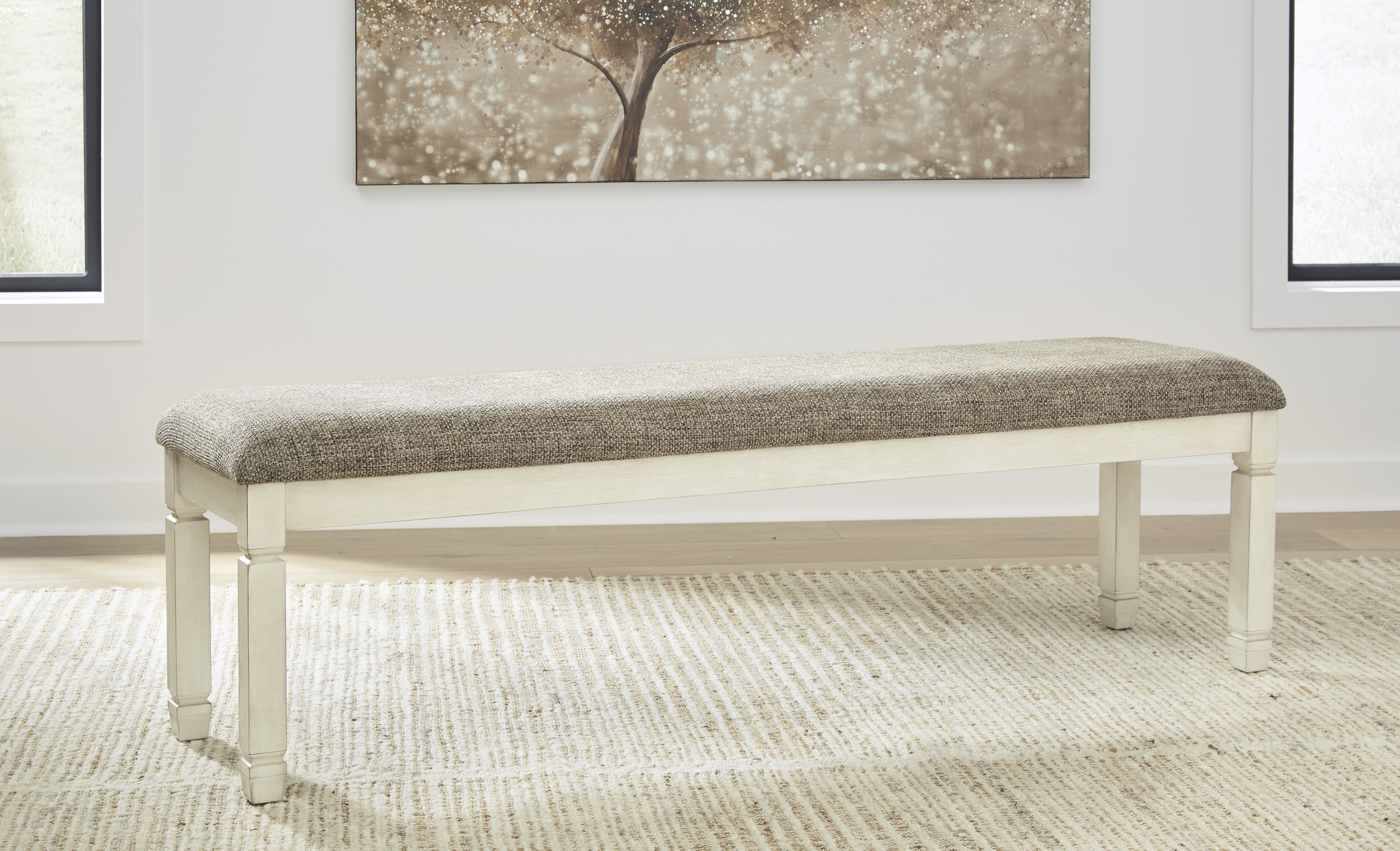 Bolanburg Extra Large Upholstered Dining Bench | Two-Tone