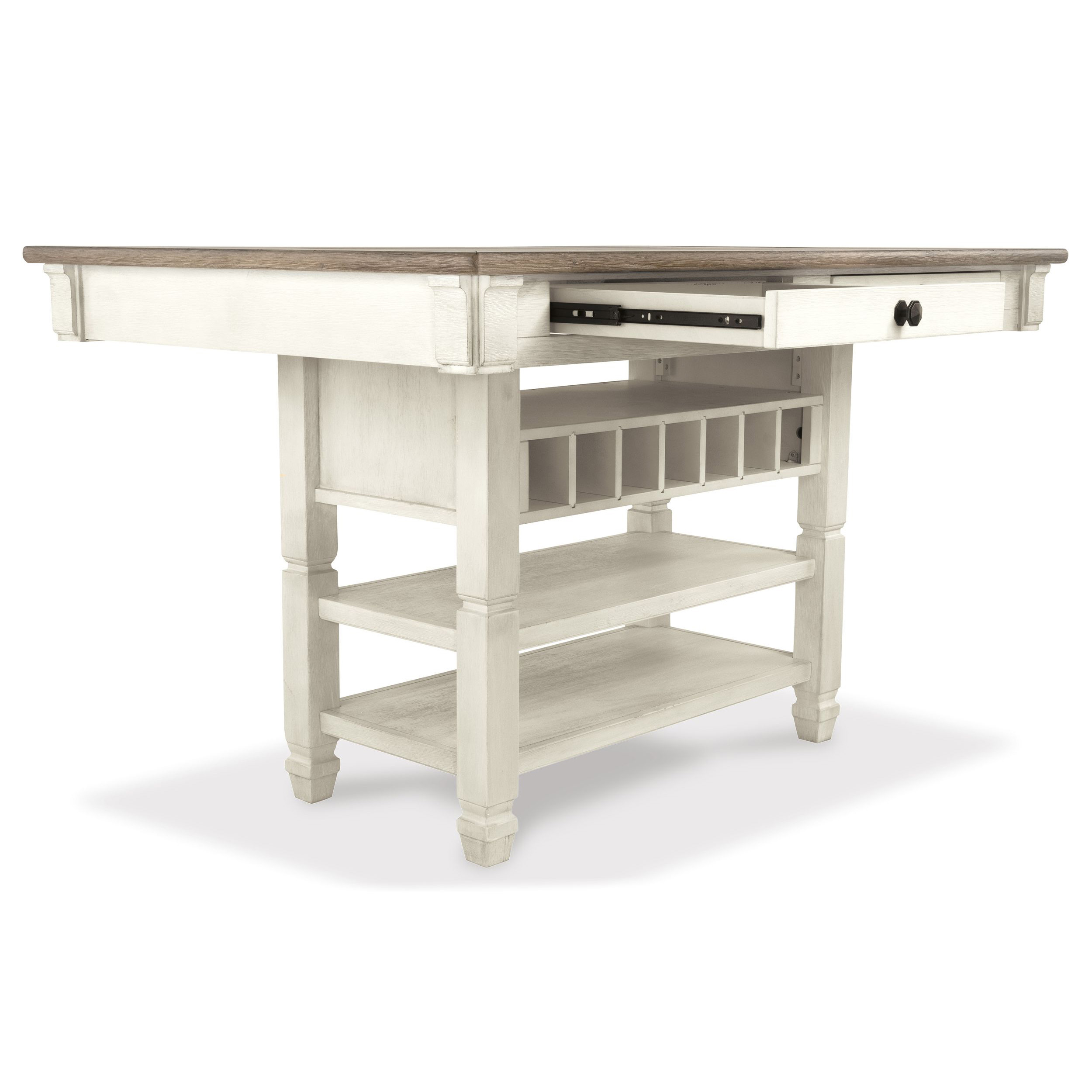 Bolanburg Counter Height Table - Antique White & Oak w/ 4 Drawers | Sohomod
