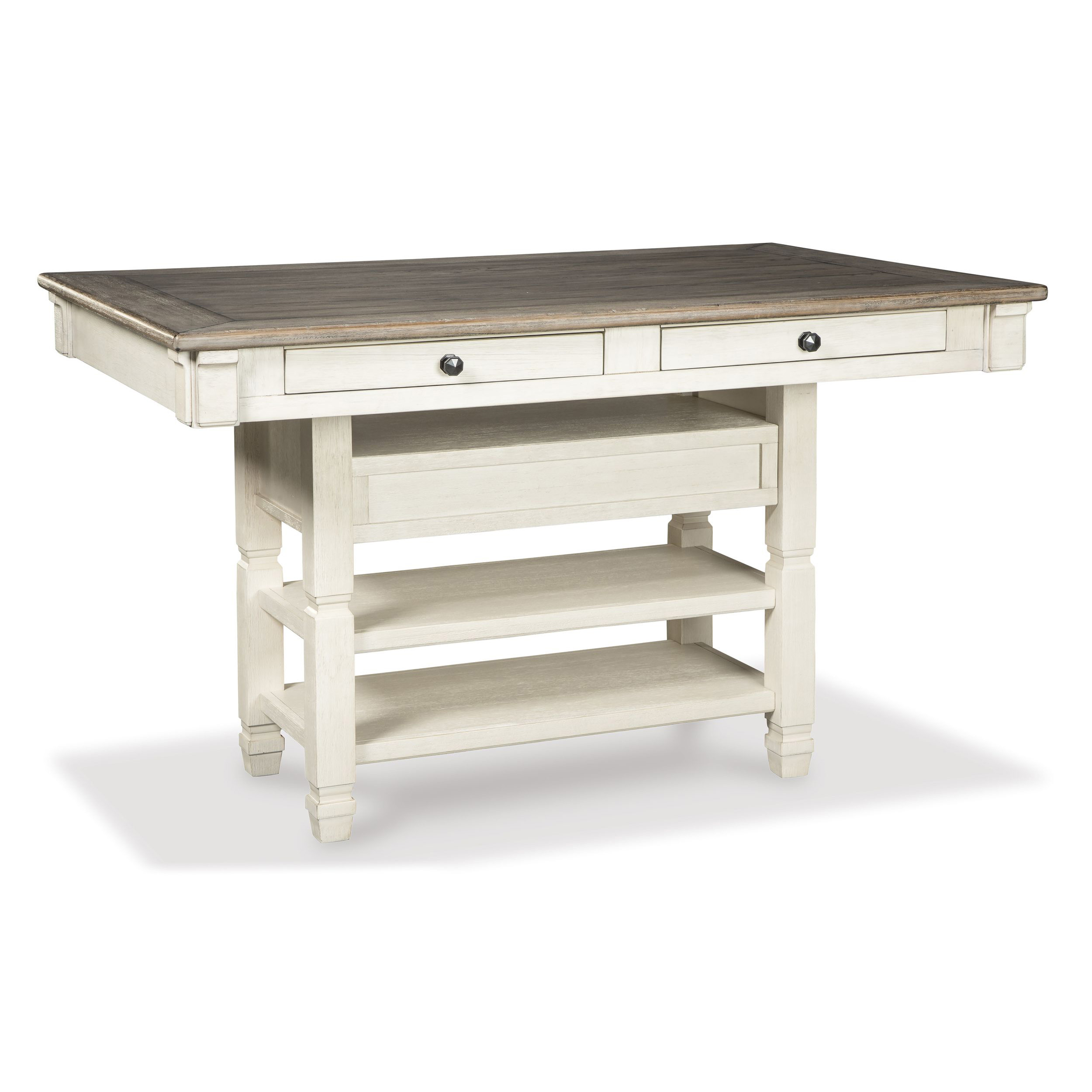 Bolanburg Counter Height Table - Antique White & Oak w/ 4 Drawers | Sohomod