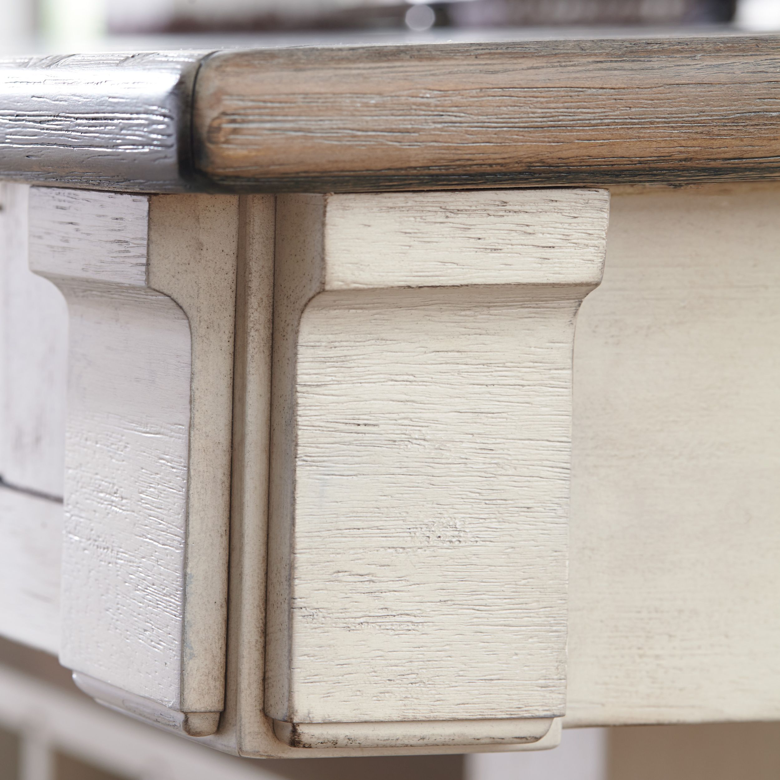Bolanburg Counter Height Table - Antique White & Oak w/ 4 Drawers | Sohomod
