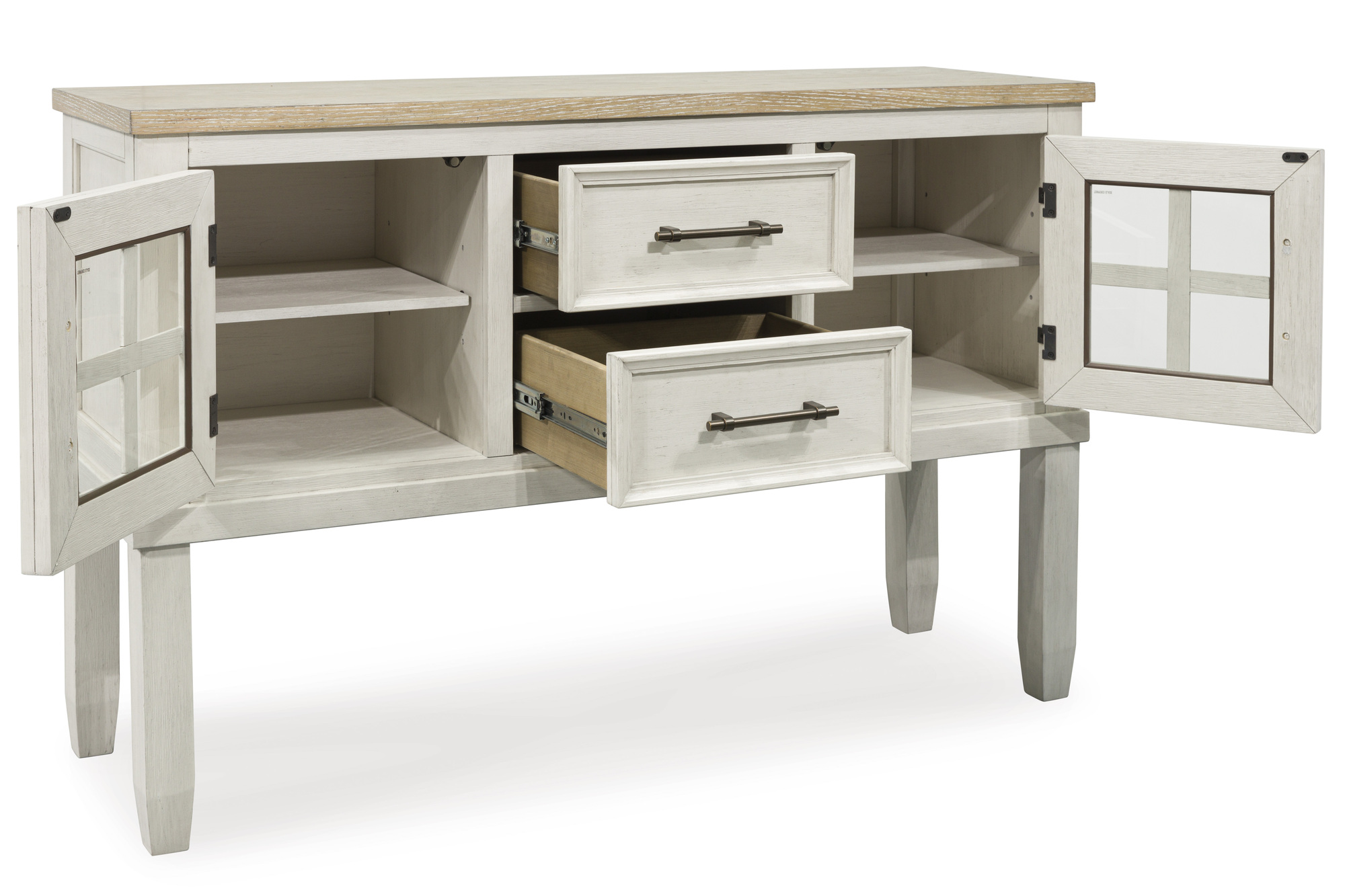SM Shaybrock Wood Server w/2 Doors & 2 Drawers