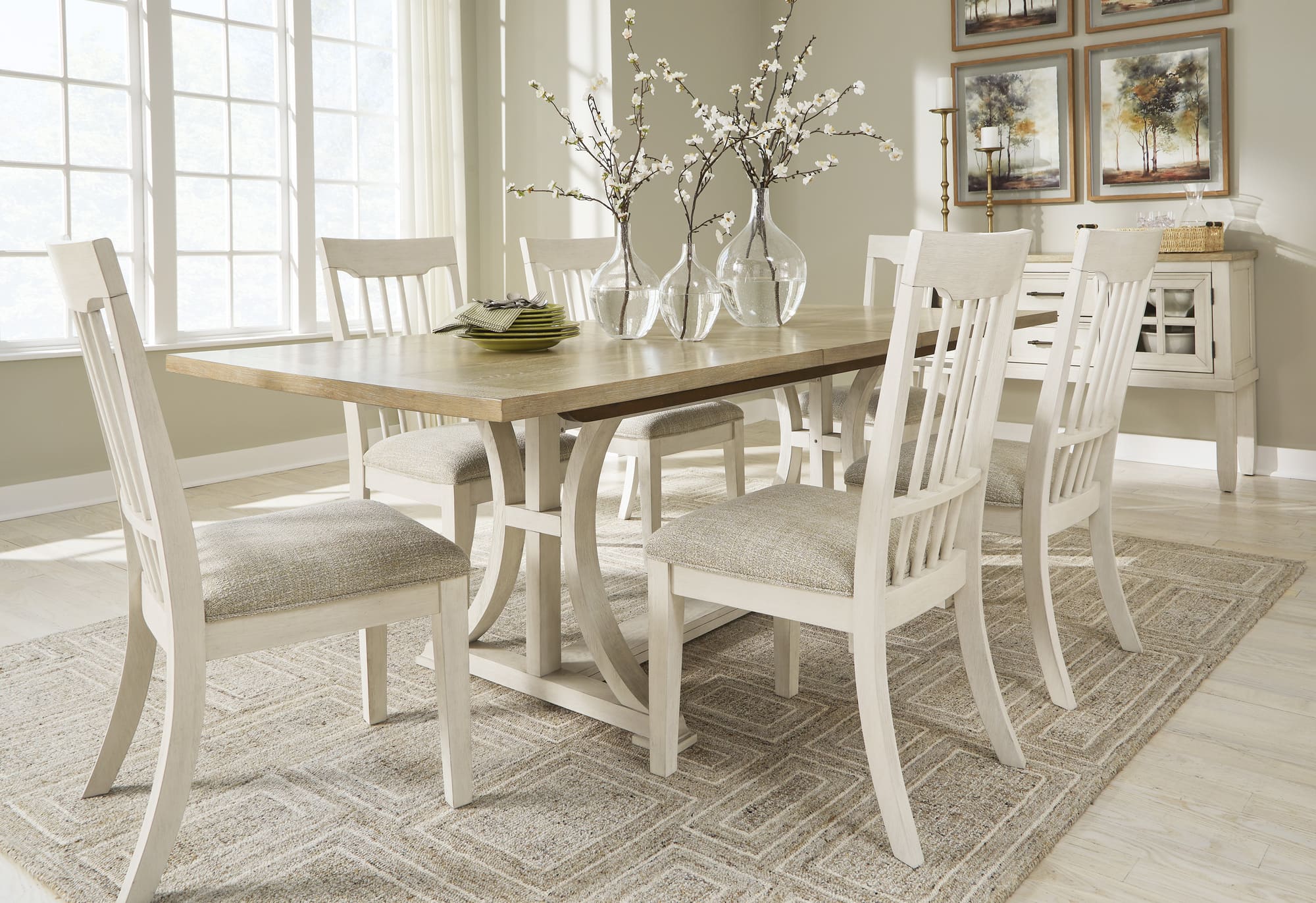 SM Shaybrock Wood Rectangular Extendable Dining Table