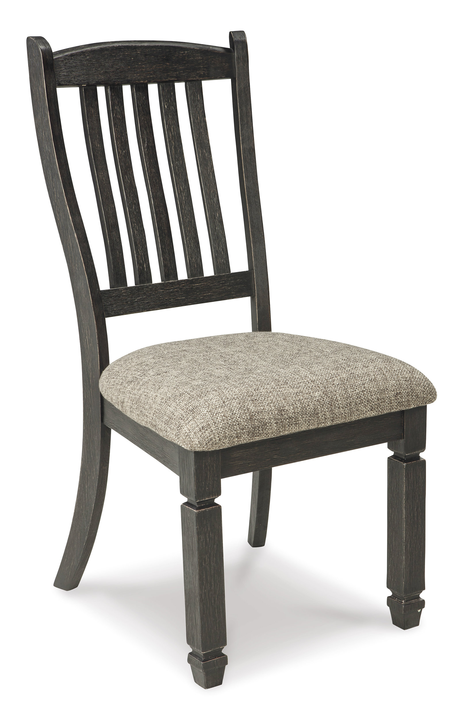 Tyler Creek Slat-Back Dining Side Chair | Black & Grayish-Brown