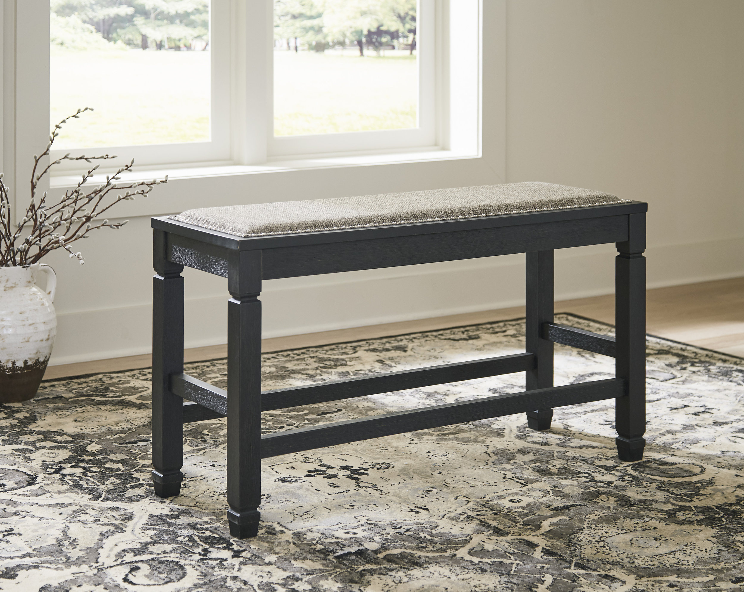 Tyler Creek Double Counter Bench - Rustic Upholstered | Sohomod