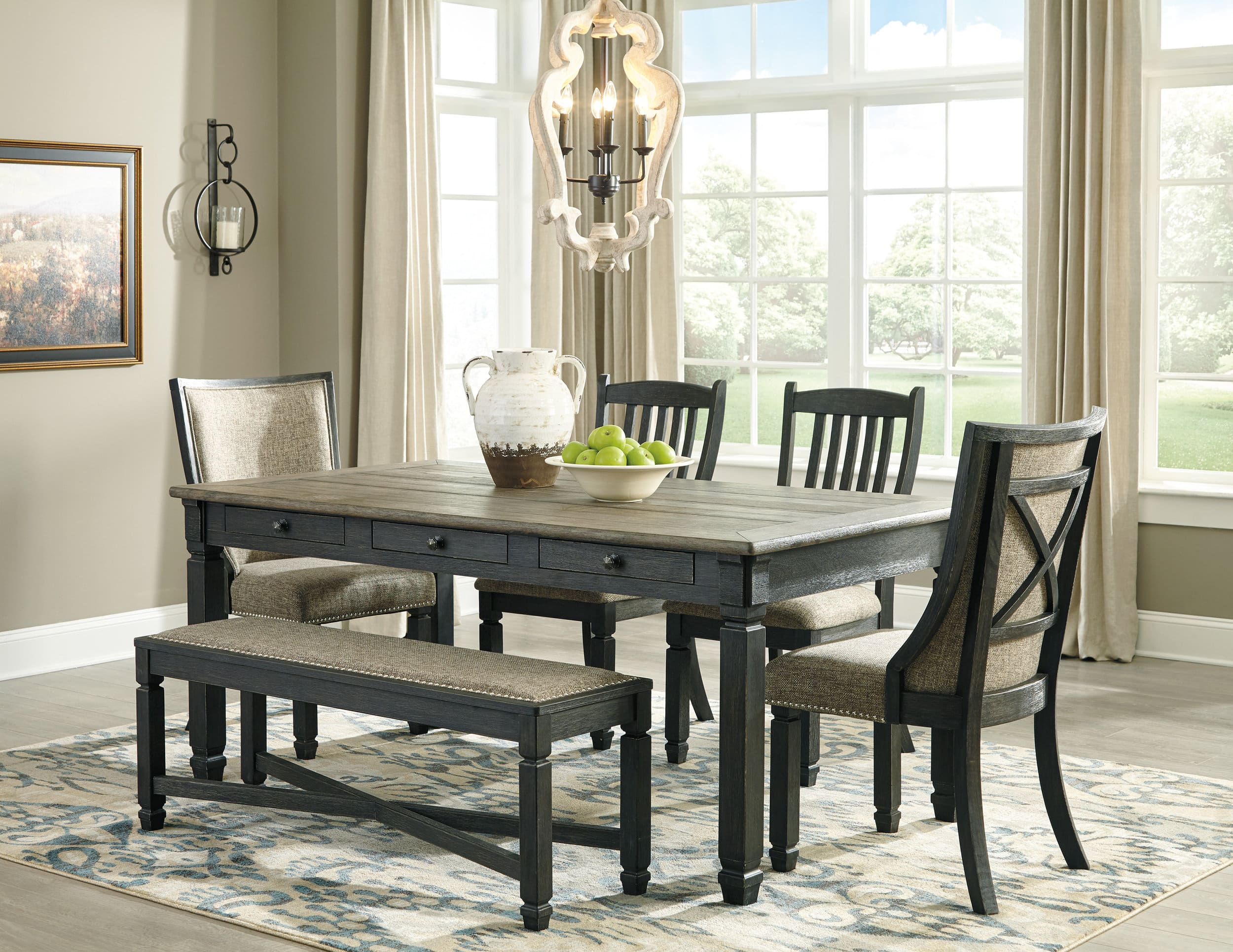 Tyler Creek Rectangular Wood Dining Table with Storage | Sohomod