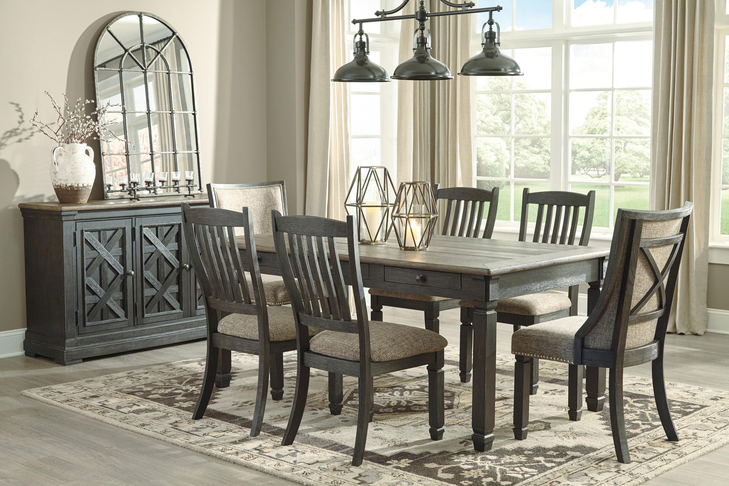 Tyler Creek Rectangular Wood Dining Table with Storage | Sohomod