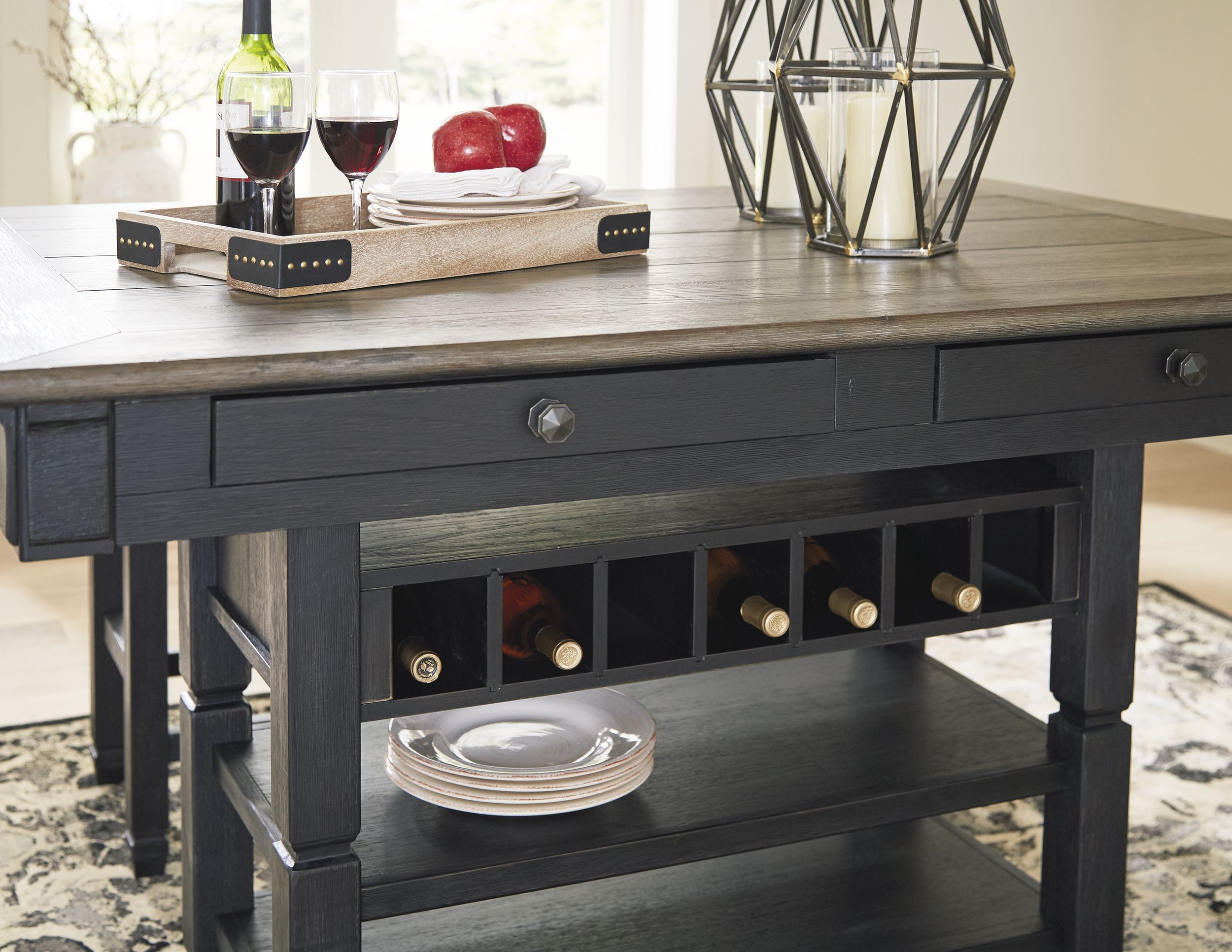 Tyler Creek Counter Height Dining Table with 4 Drawers