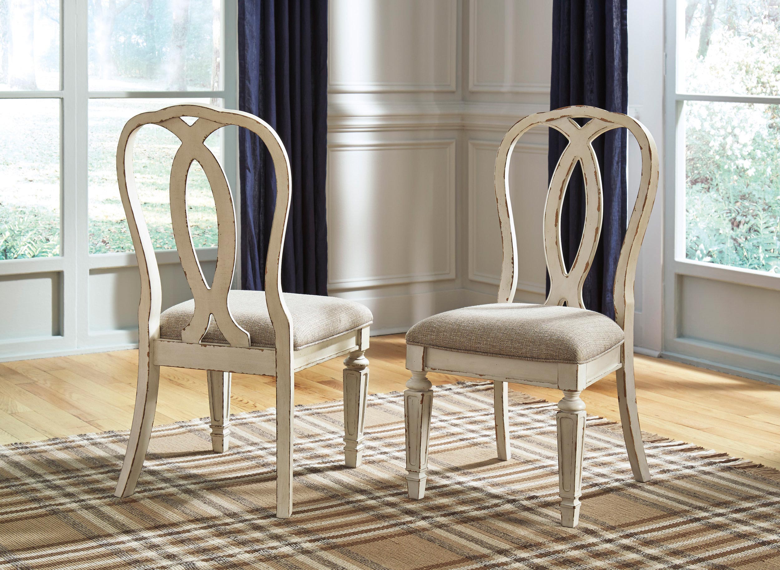 Realyn French Country Dining Side Chair | Chipped White Finish