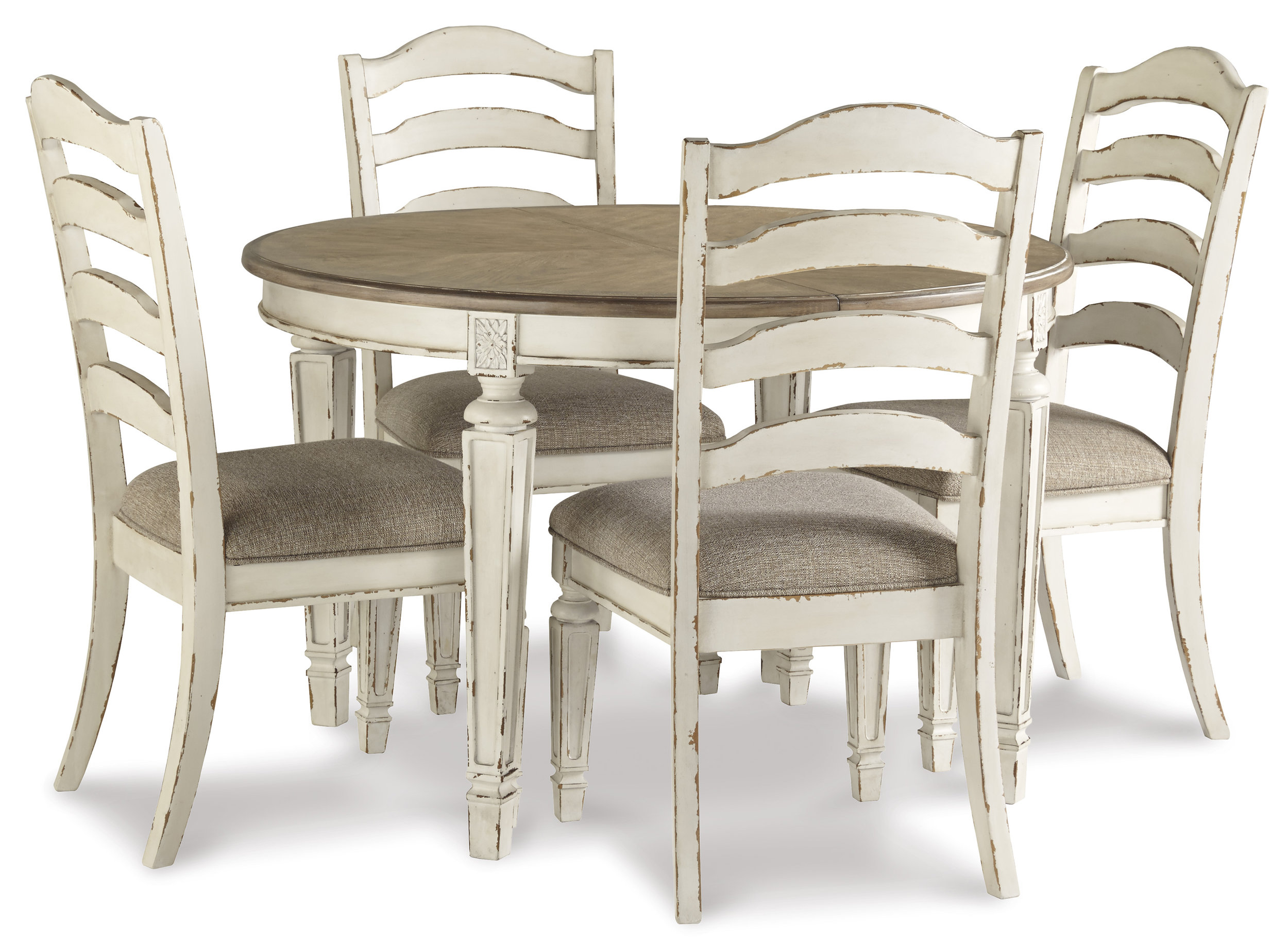 Realyn Oval Extendable Dining Table - Chipped White | Sohomod
