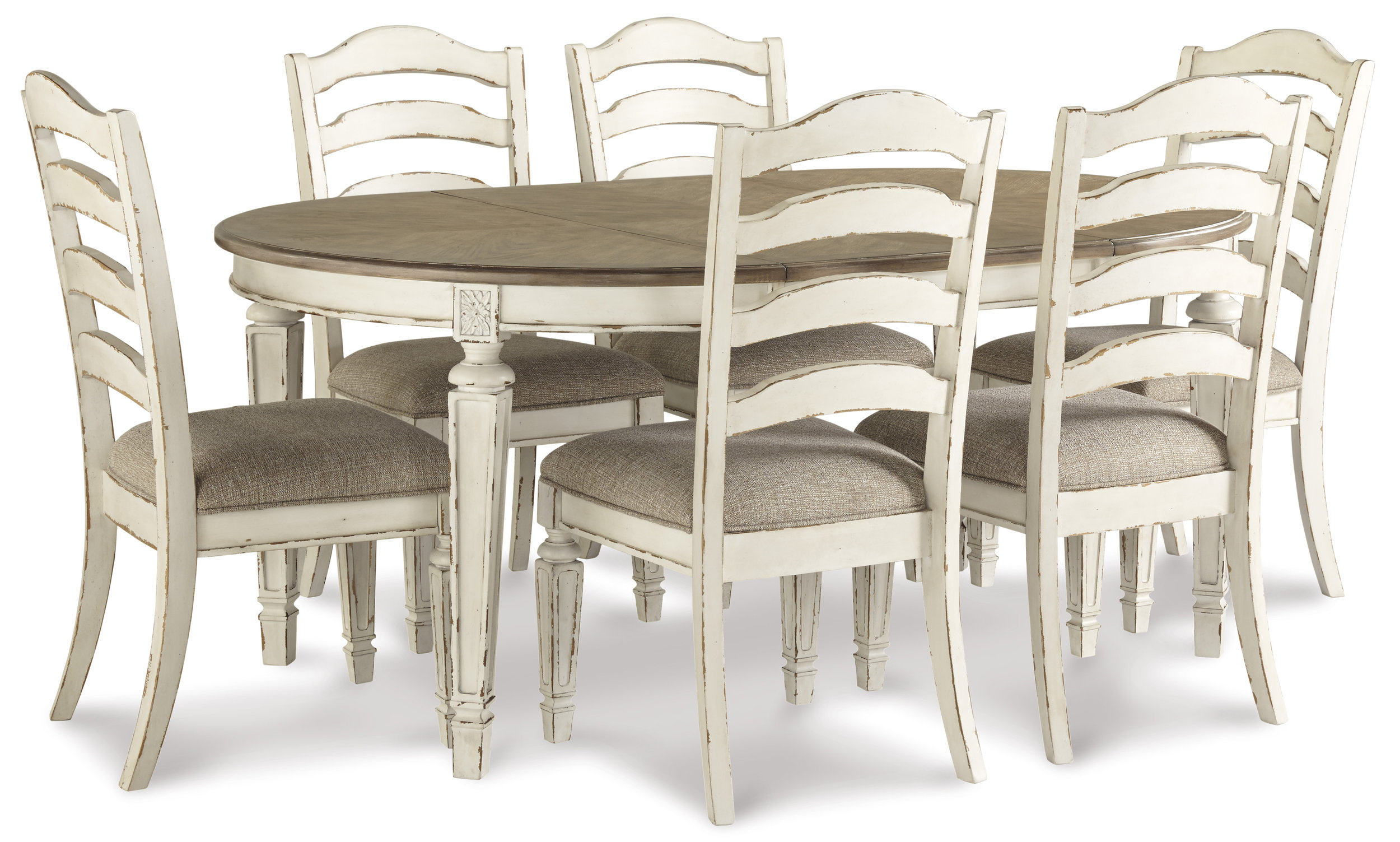 Realyn Oval Extendable Dining Table - Chipped White | Sohomod