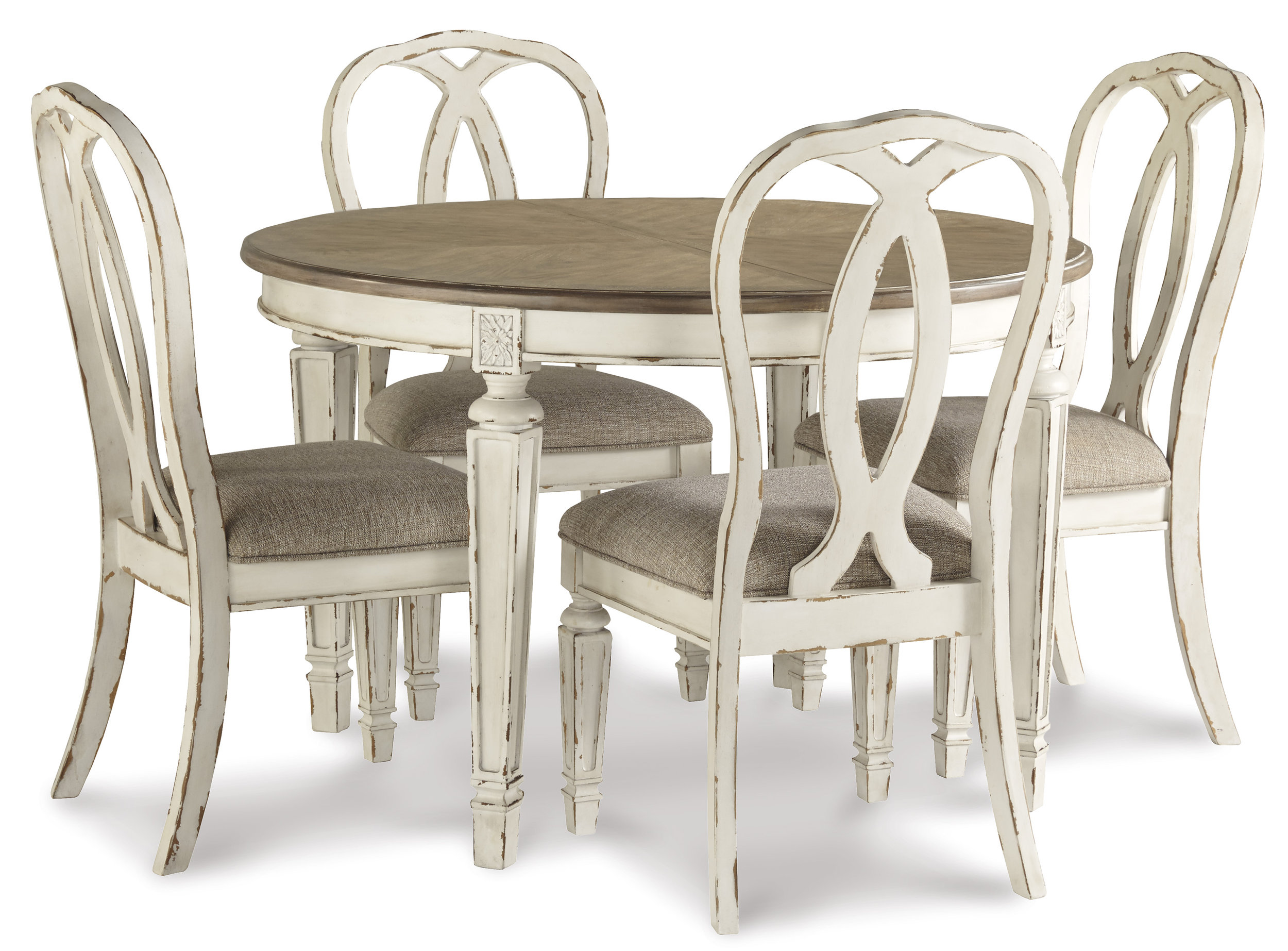 Realyn Oval Extendable Dining Table - Chipped White | Sohomod