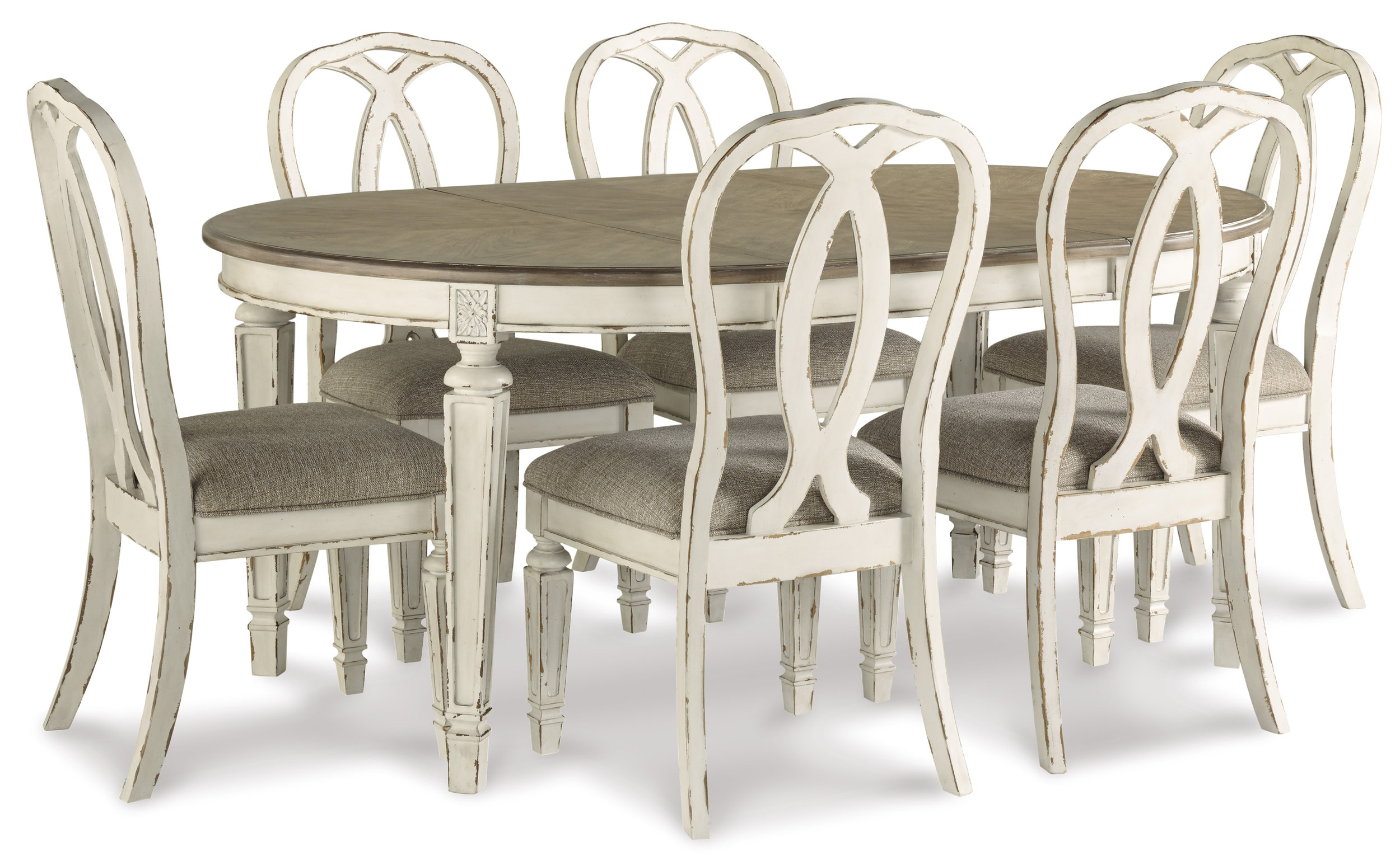 Realyn Oval Extendable Dining Set - Chipped White | Ashley