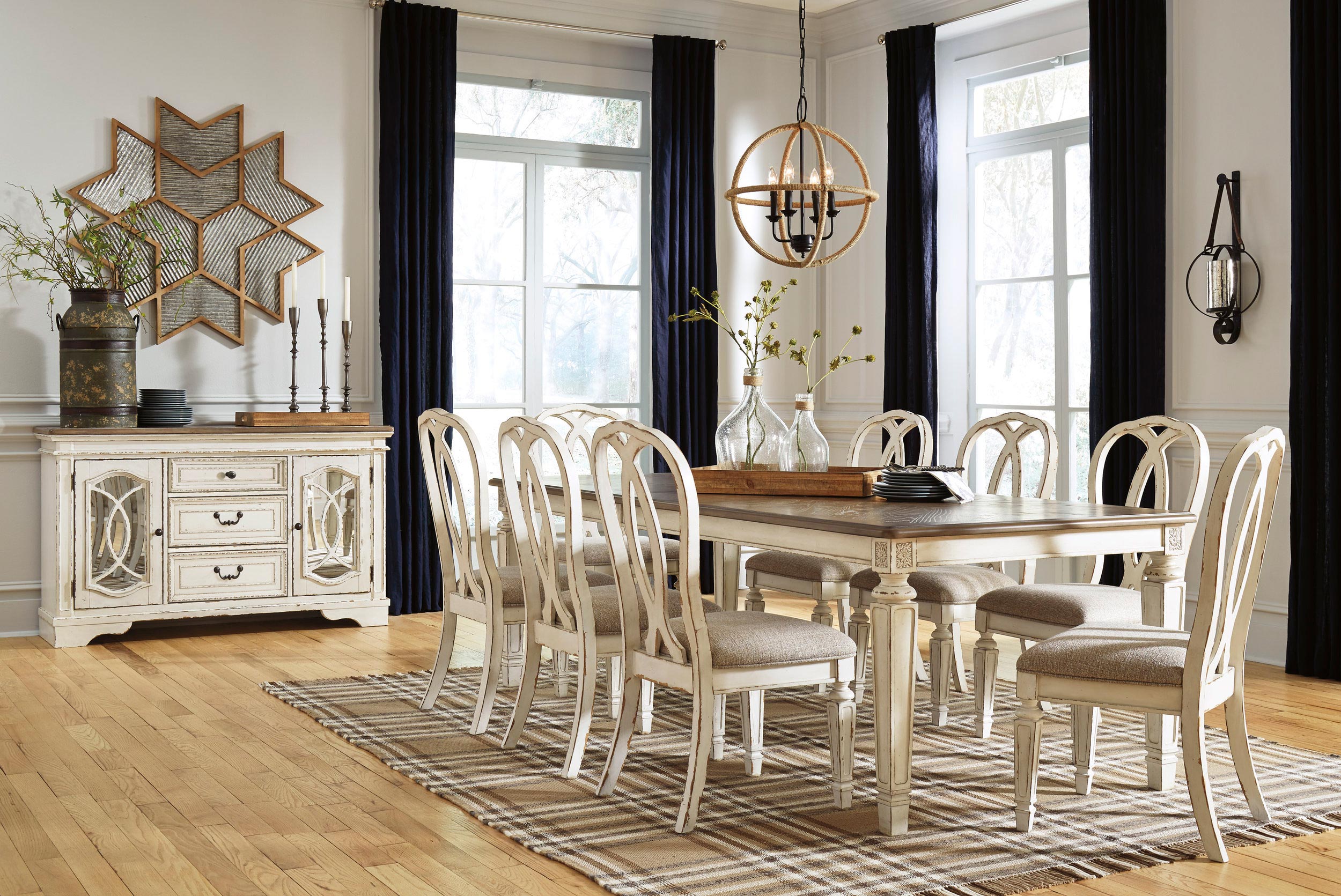 Realyn French Country Dining Side Chair | Chipped White Finish