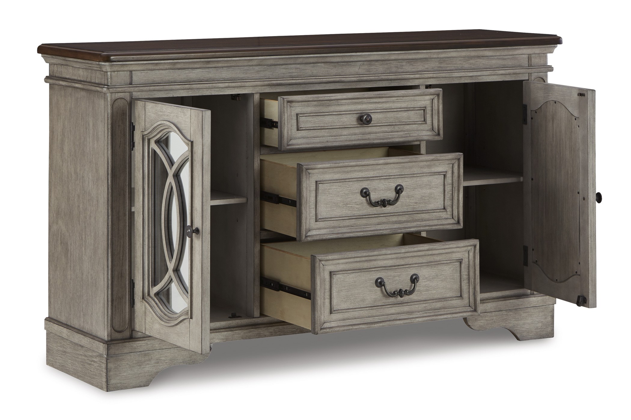 SM Lodenbay Wood Server w/2 Doors & 3 Drawers