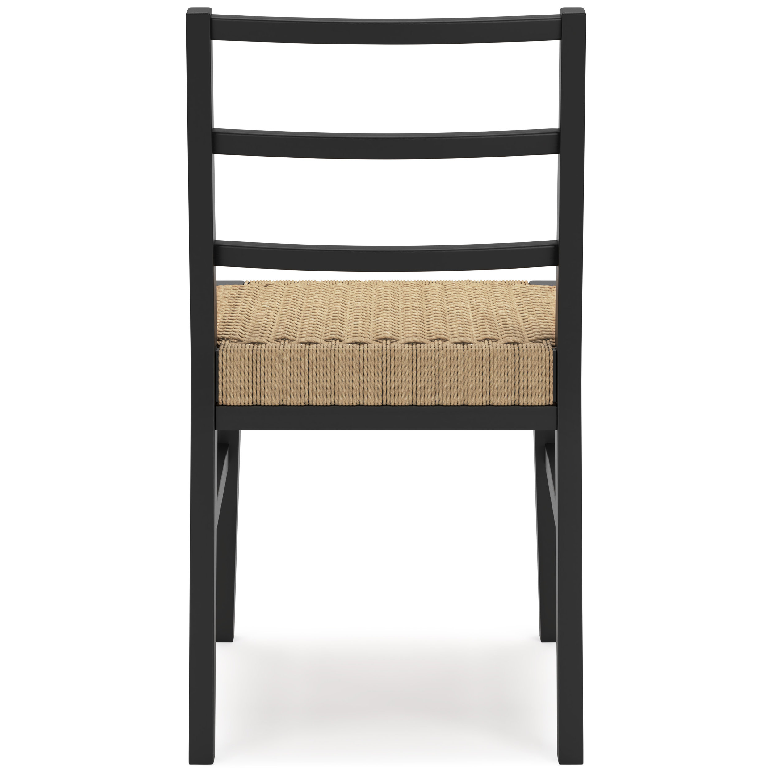 Isanti Woven Rattan Dining Side Chair | Black Wood Frame