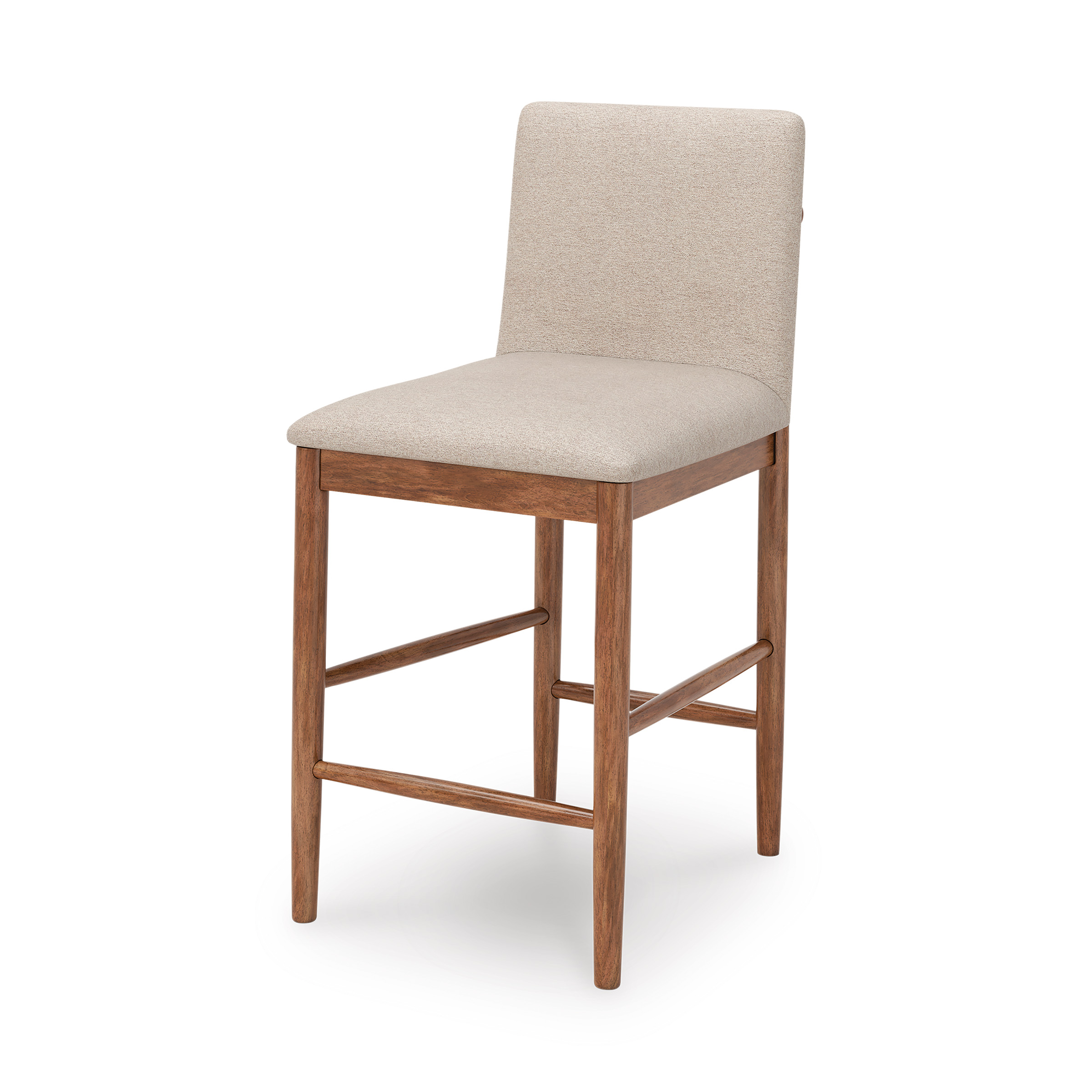 Isanti Wood Barstool - Cross-Back Upholstered Bar Stool | Sohomod