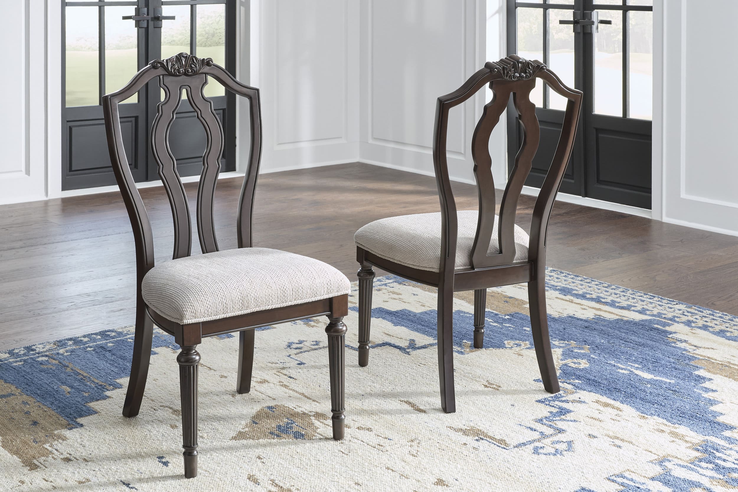 Lavinton Traditional Upholstered Dining Side Chair | Cherry Brown