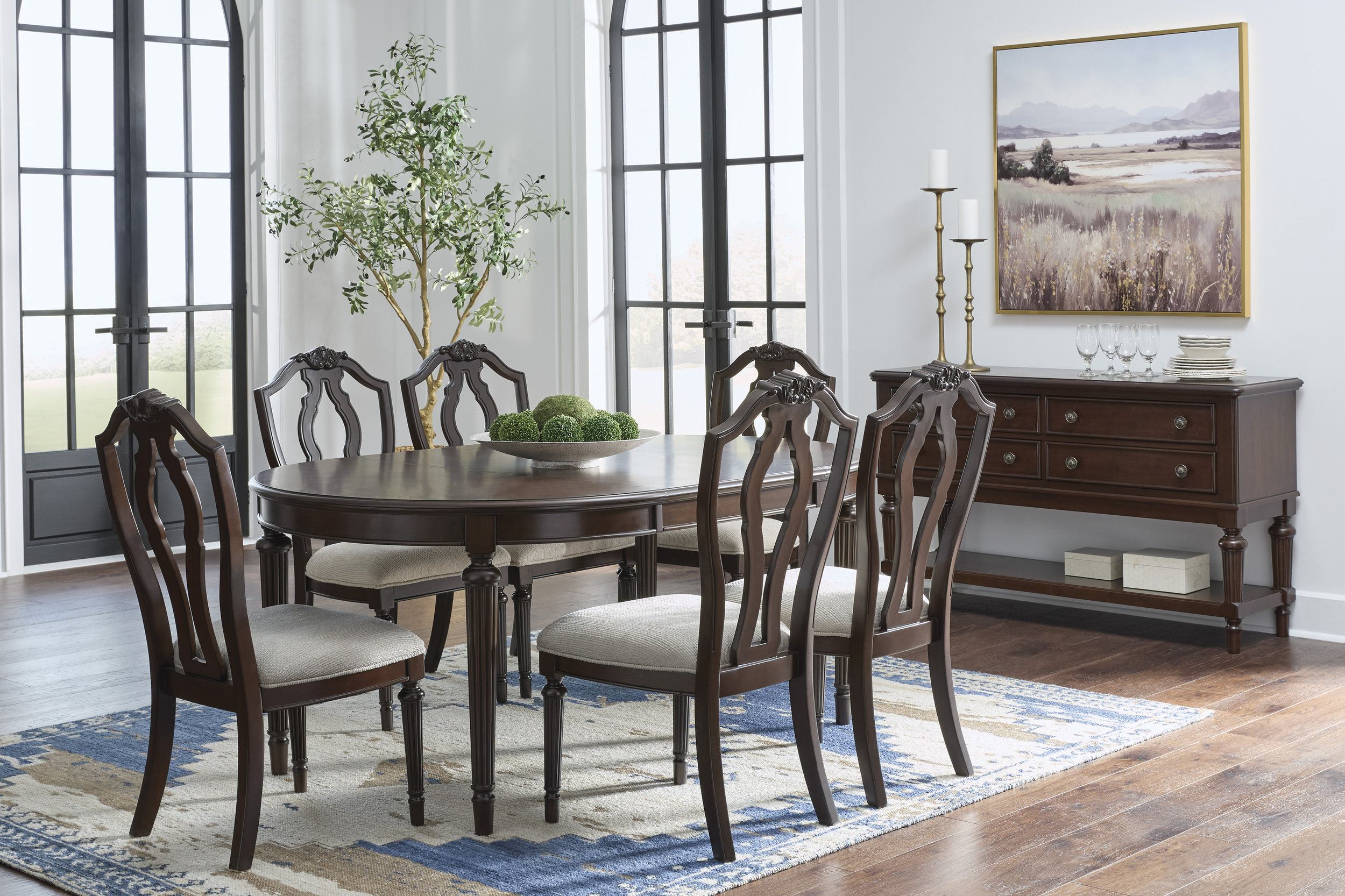 Lavinton Oval Extendable Dining Set - Brown | Ashley Furniture