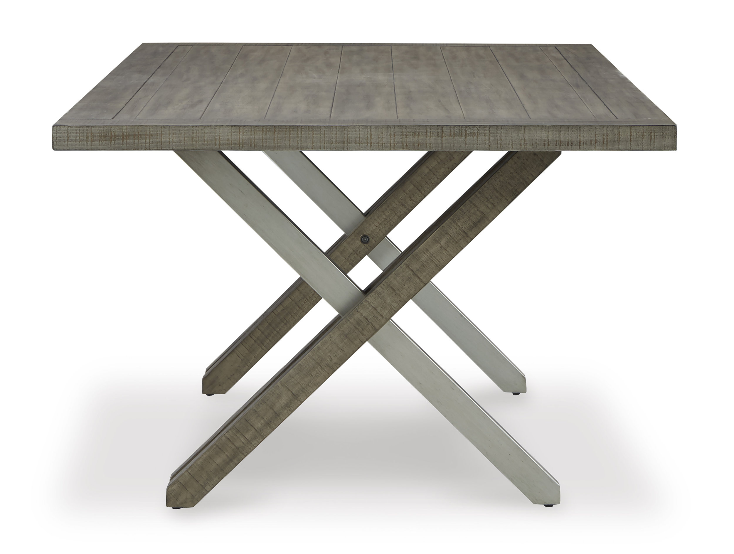 Krystanza Rectangular Wood Dining Table - Weathered Gray | Sohomod