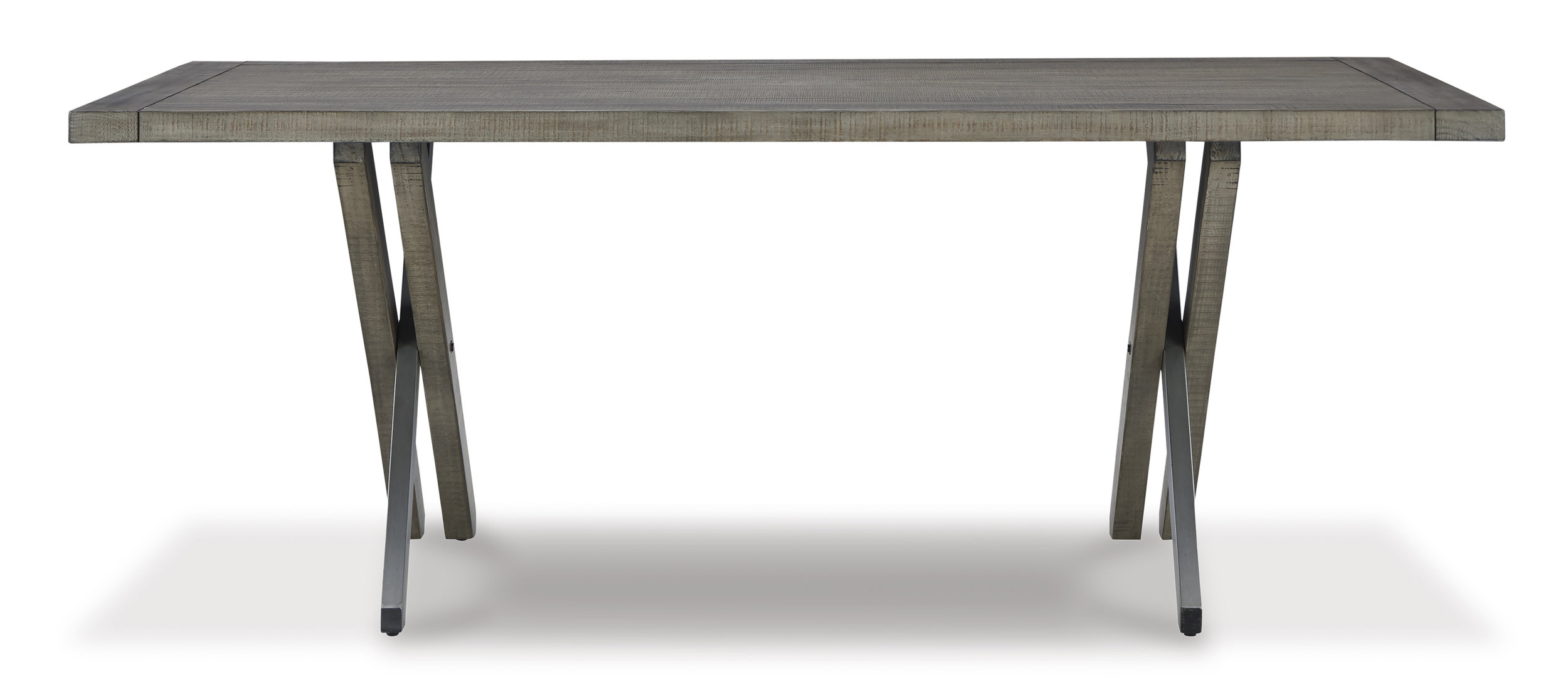 Krystanza Rectangular Wood Dining Table - Weathered Gray | Sohomod