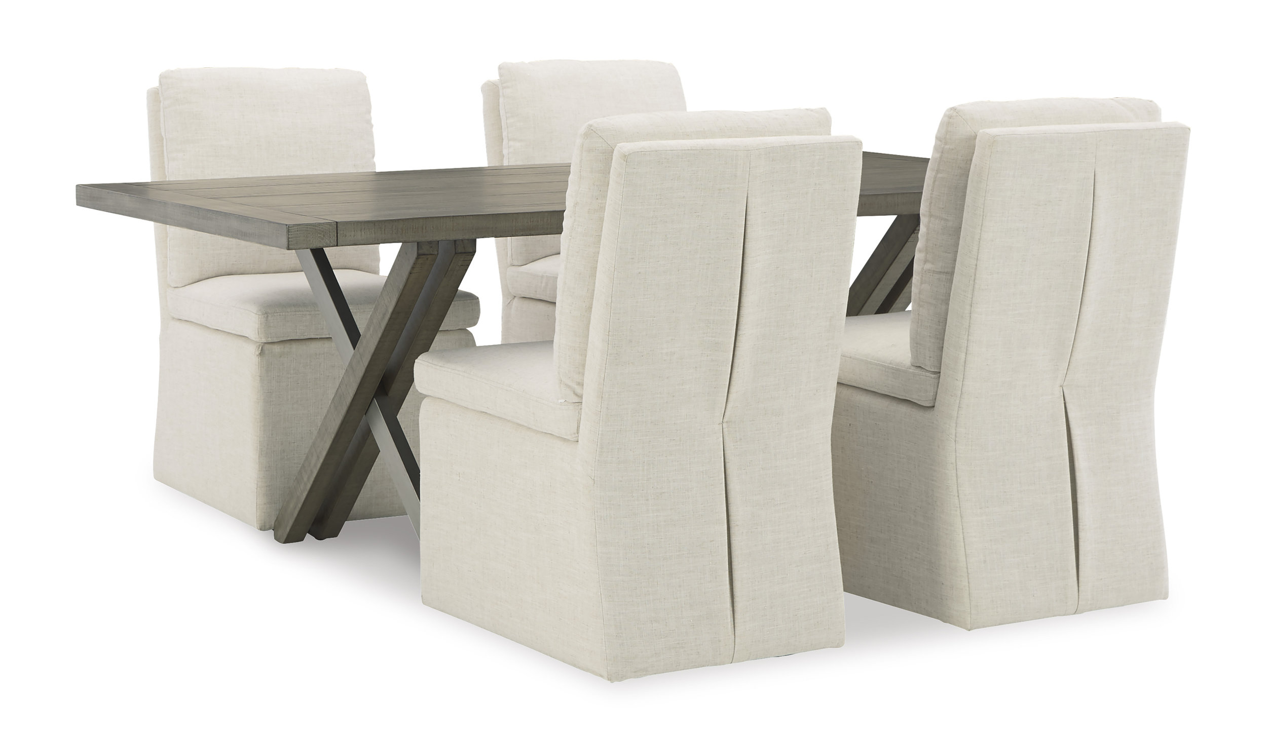Krystanza Rectangular Wood Dining Table - Weathered Gray | Sohomod