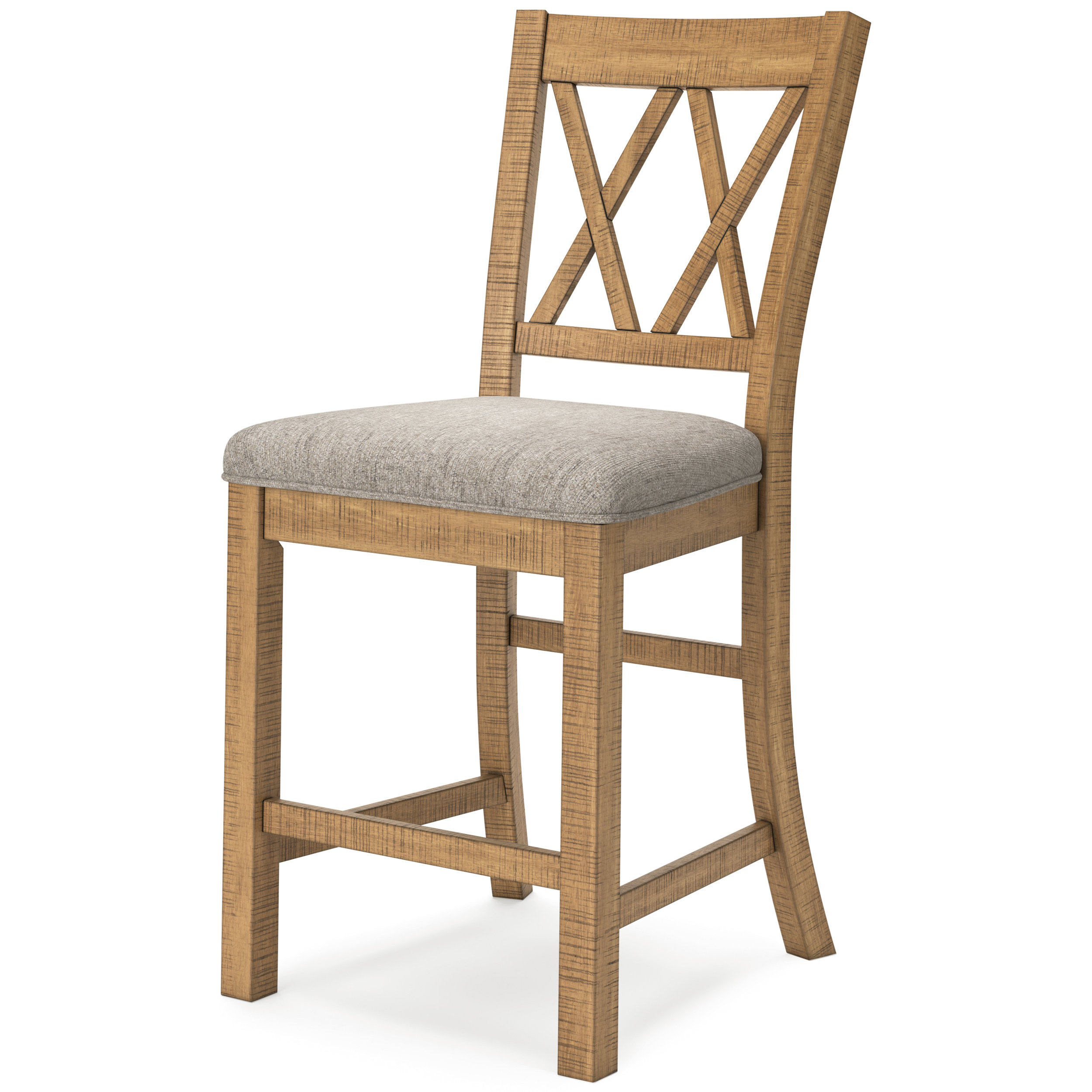 Havonplane Wood Barstool - Upholstered Bar Height | Sohomod
