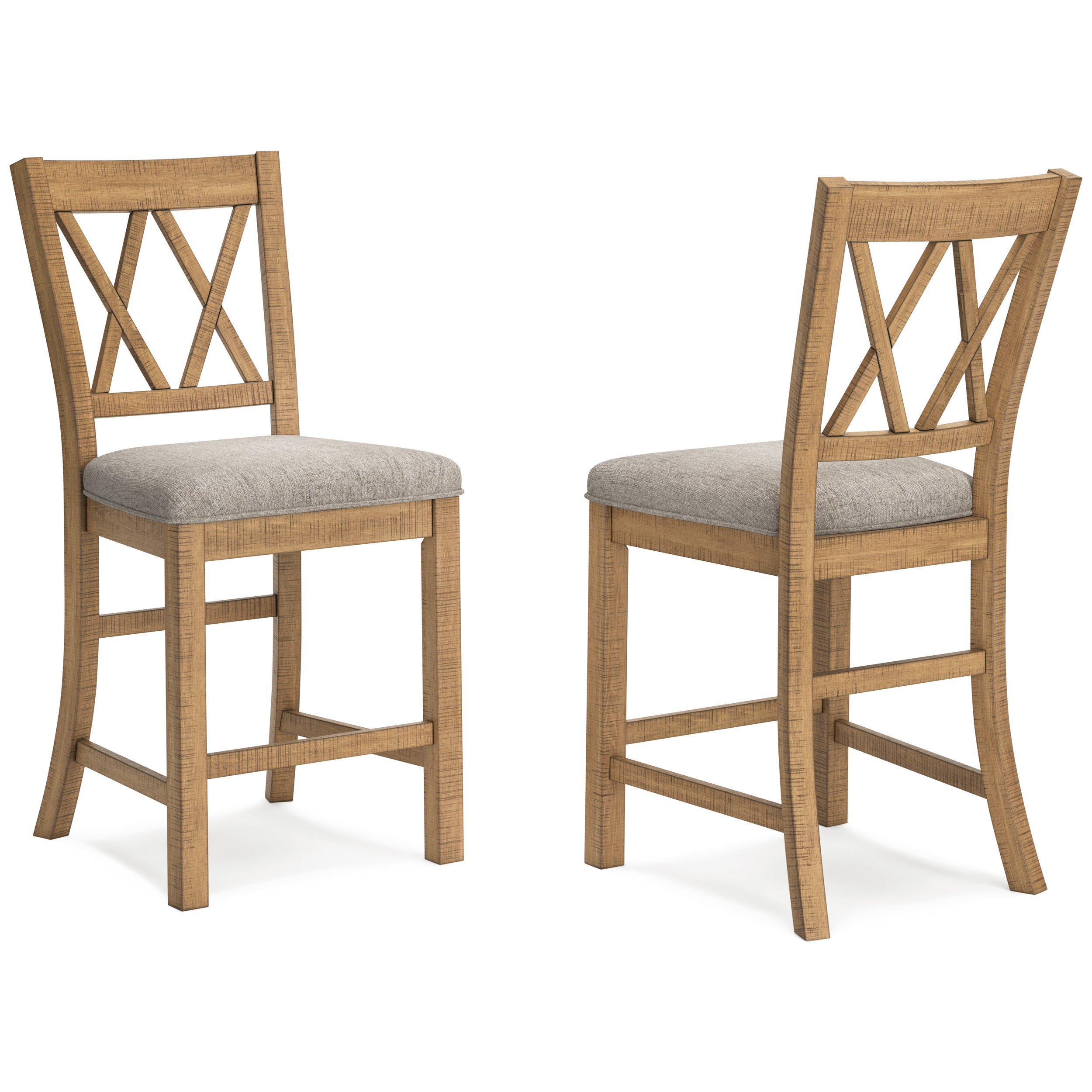 Havonplane Wood Barstool - Upholstered Bar Height | Sohomod