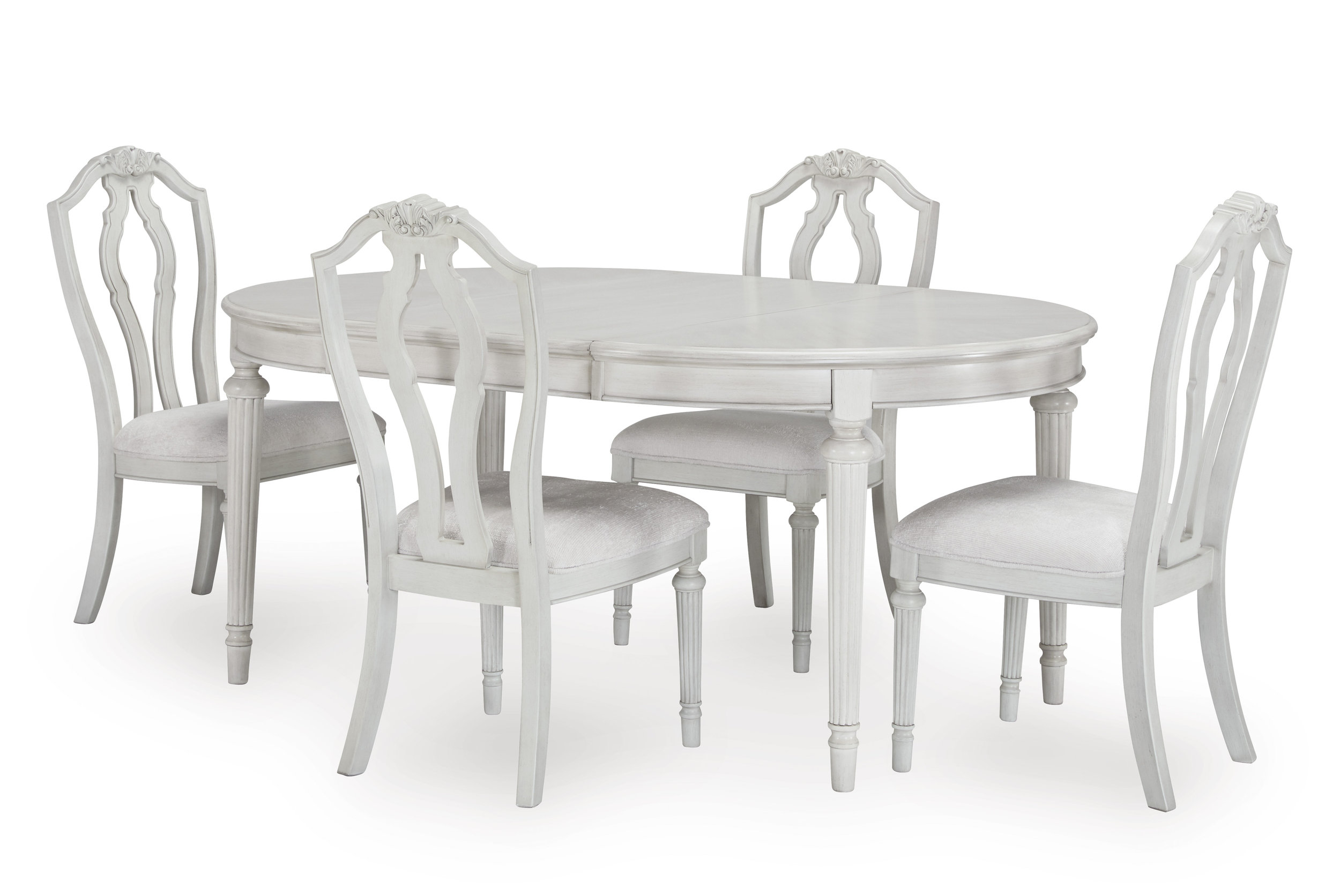 Montelaine Traditional Upholstered Dining Side Chair | Antique White
