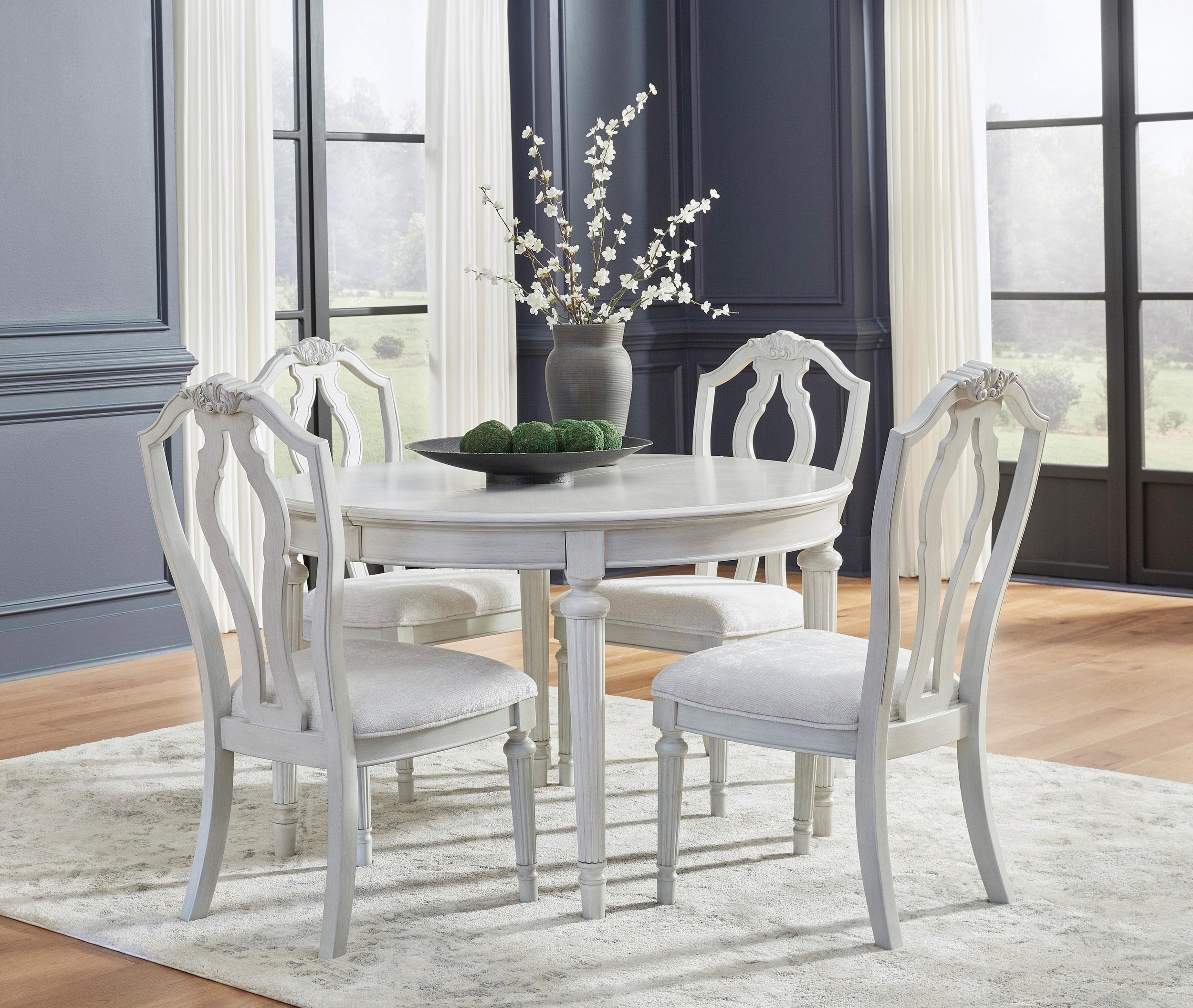Montelaine Round Extendable Dining Table in Antique White