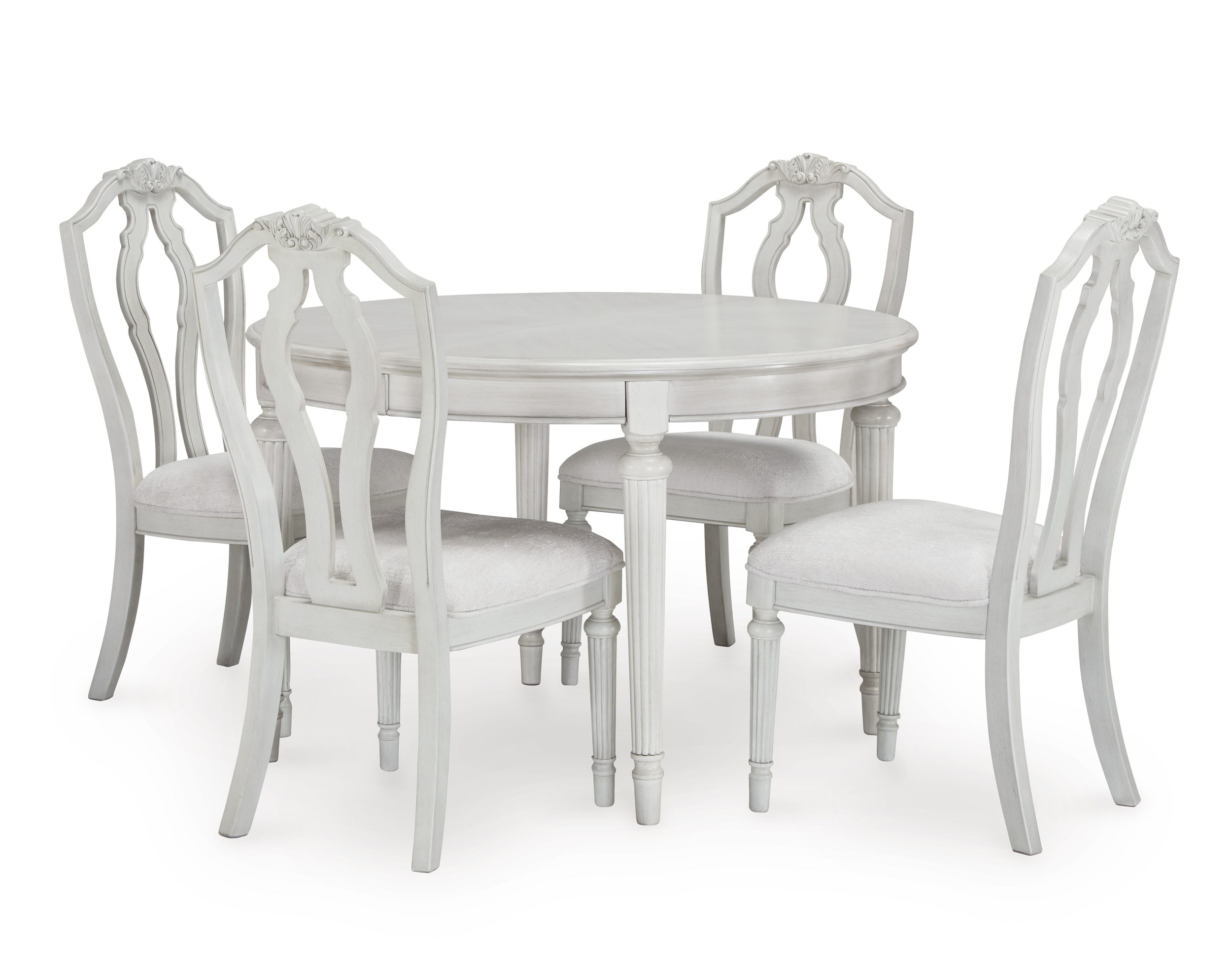Montelaine Round Extendable Dining Table in Antique White