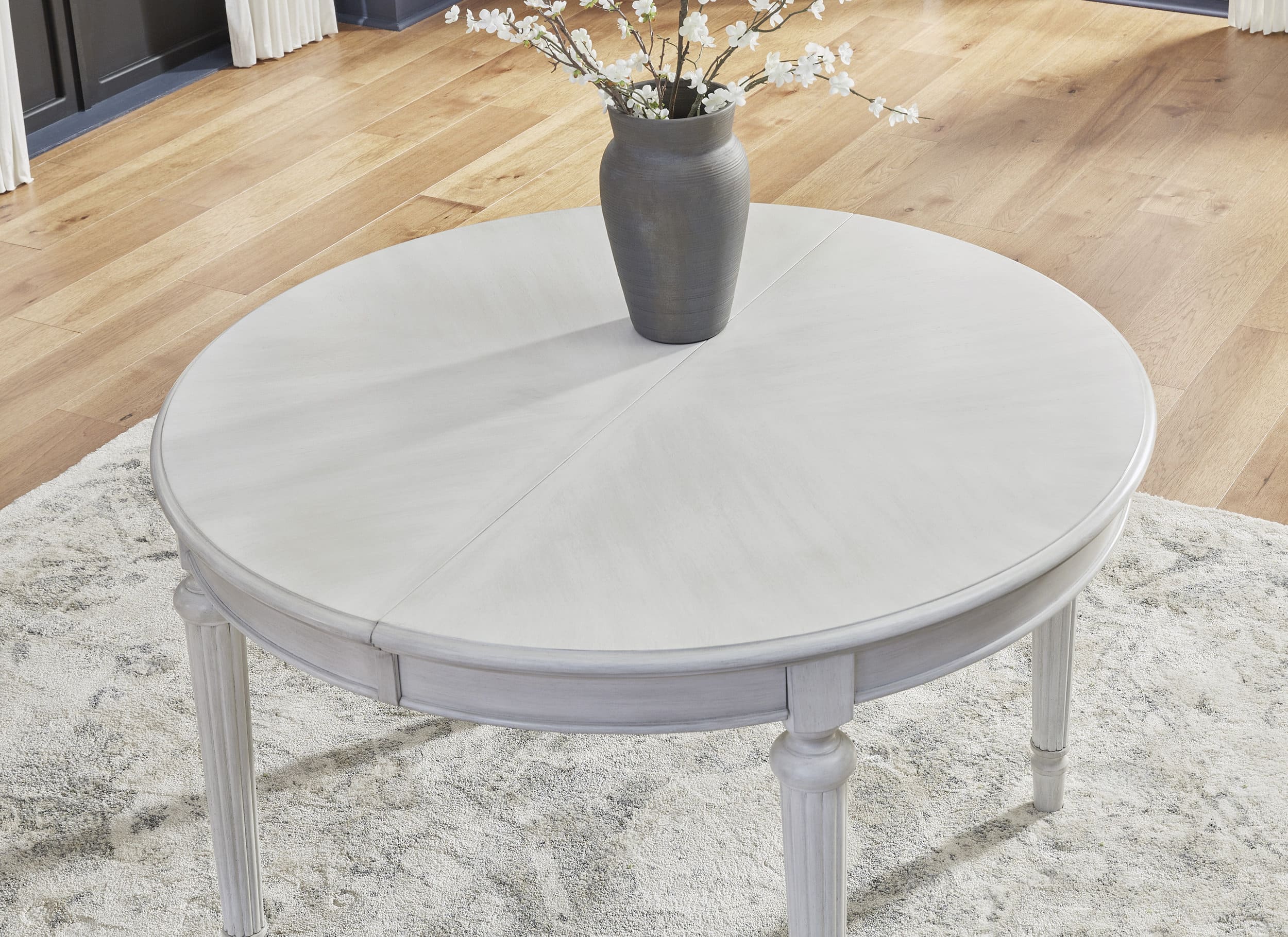Montelaine Round Extendable Dining Set - Antique White | Ashley