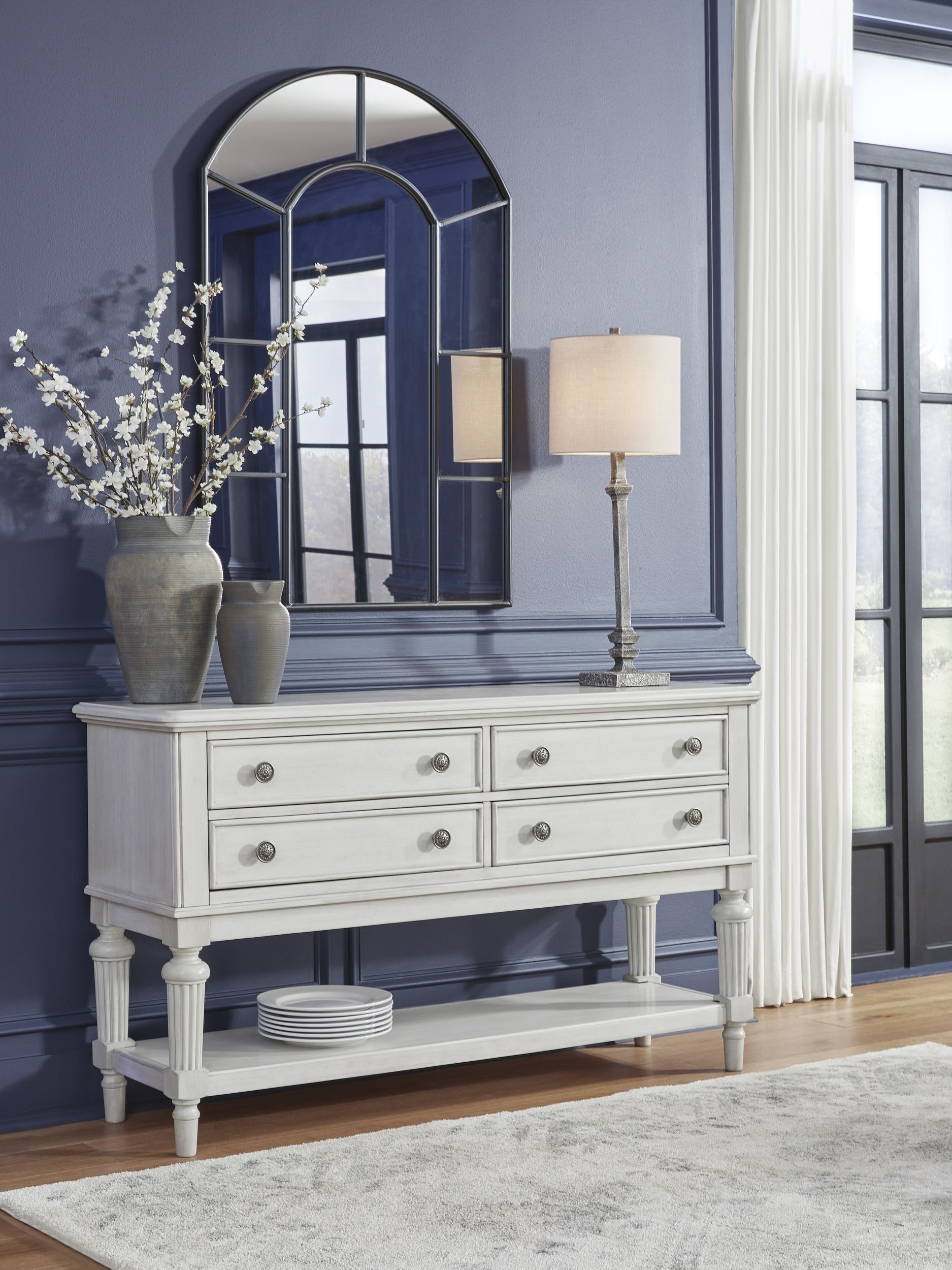 Montelaine Wood Dining Room Server - 4 Drawers, Antique White